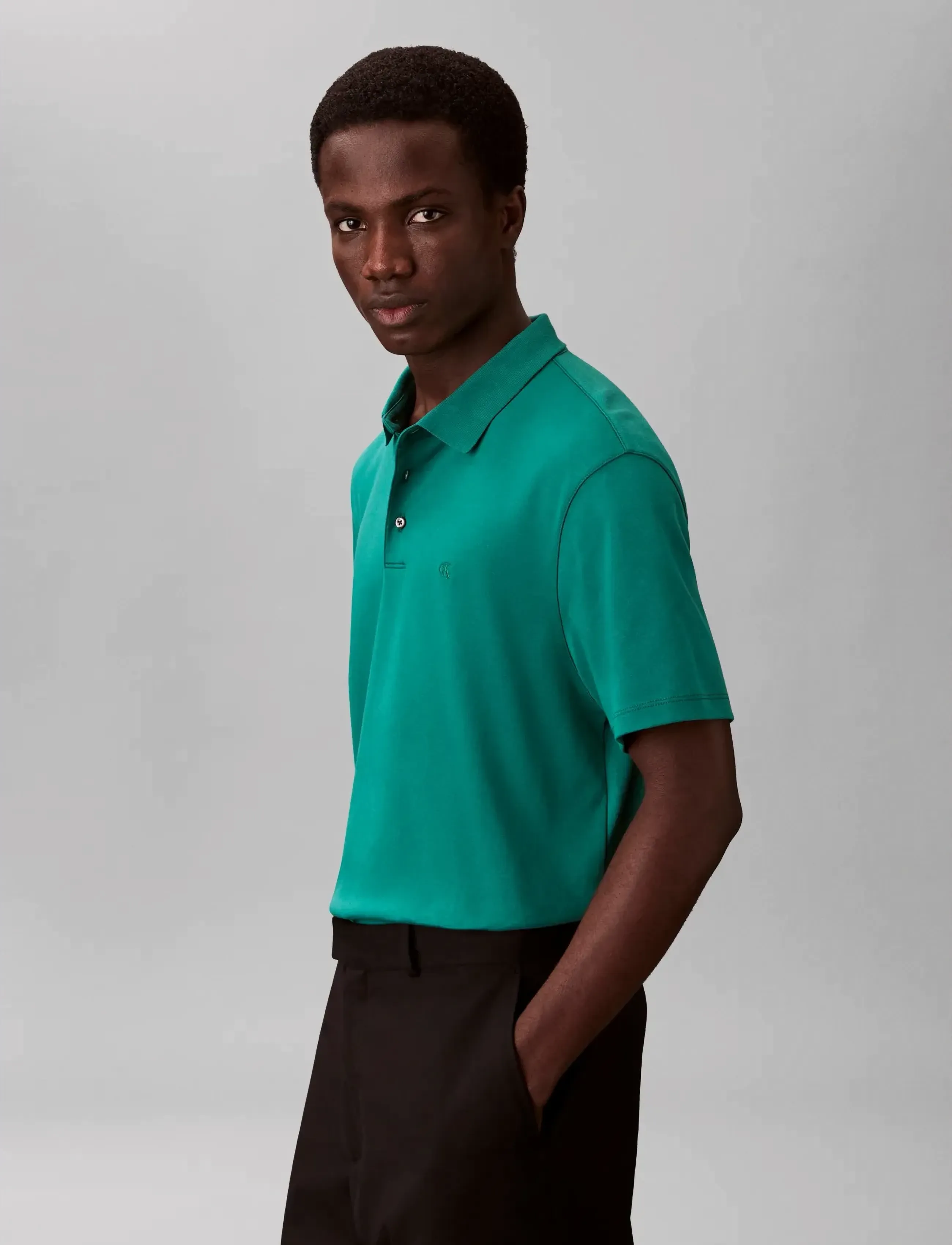 Calvin Klein - SS SUPIMA CHEST EMB POLO - stutterma pólóbolir - enchanted forest - 4