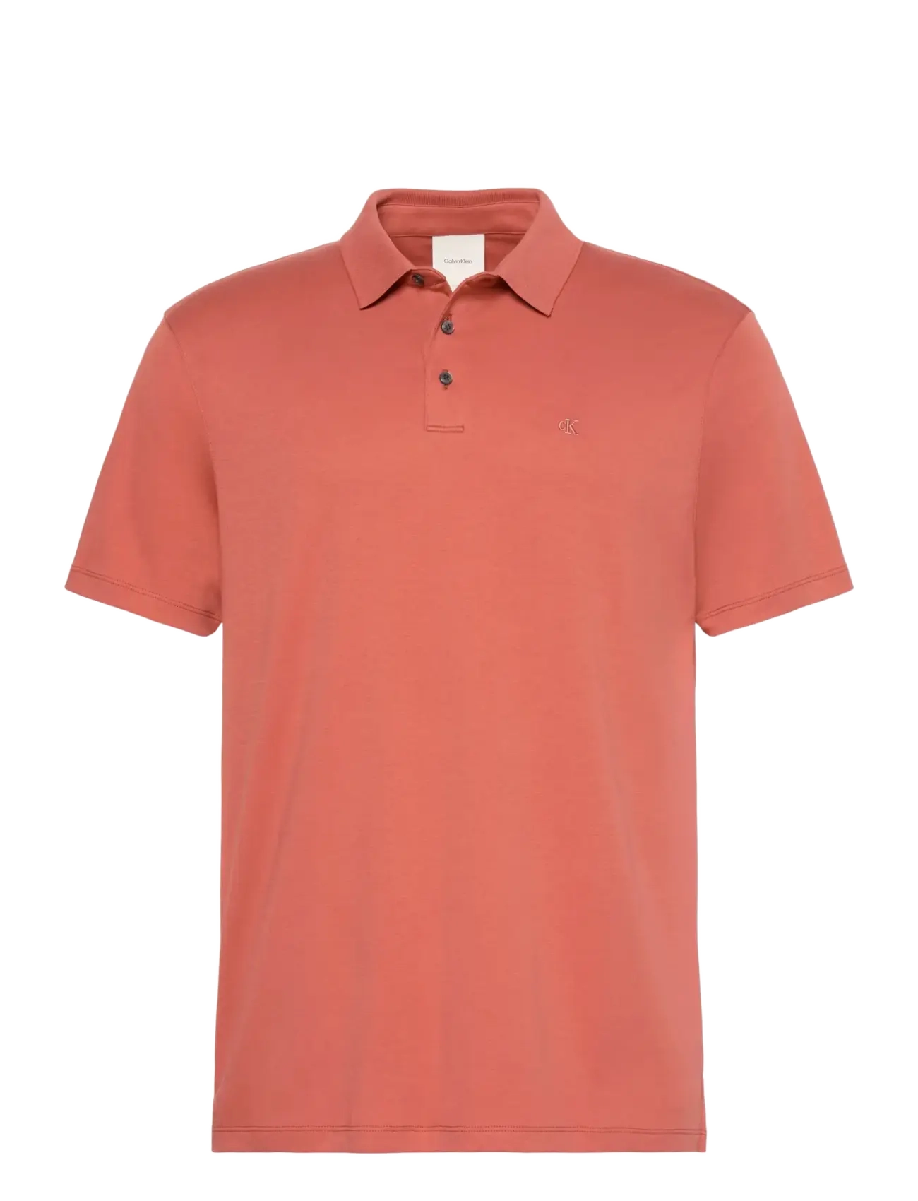 Calvin Klein SS SUPIMA CHEST EMB POLO - Calvin Klein - FADED FLOWER / red