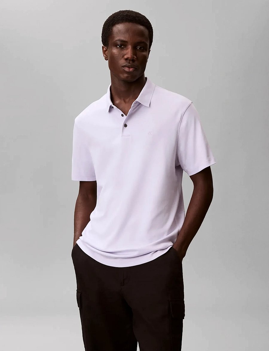 Calvin Klein - SS SUPIMA CHEST EMB POLO - short-sleeved polos - island lilac - 3