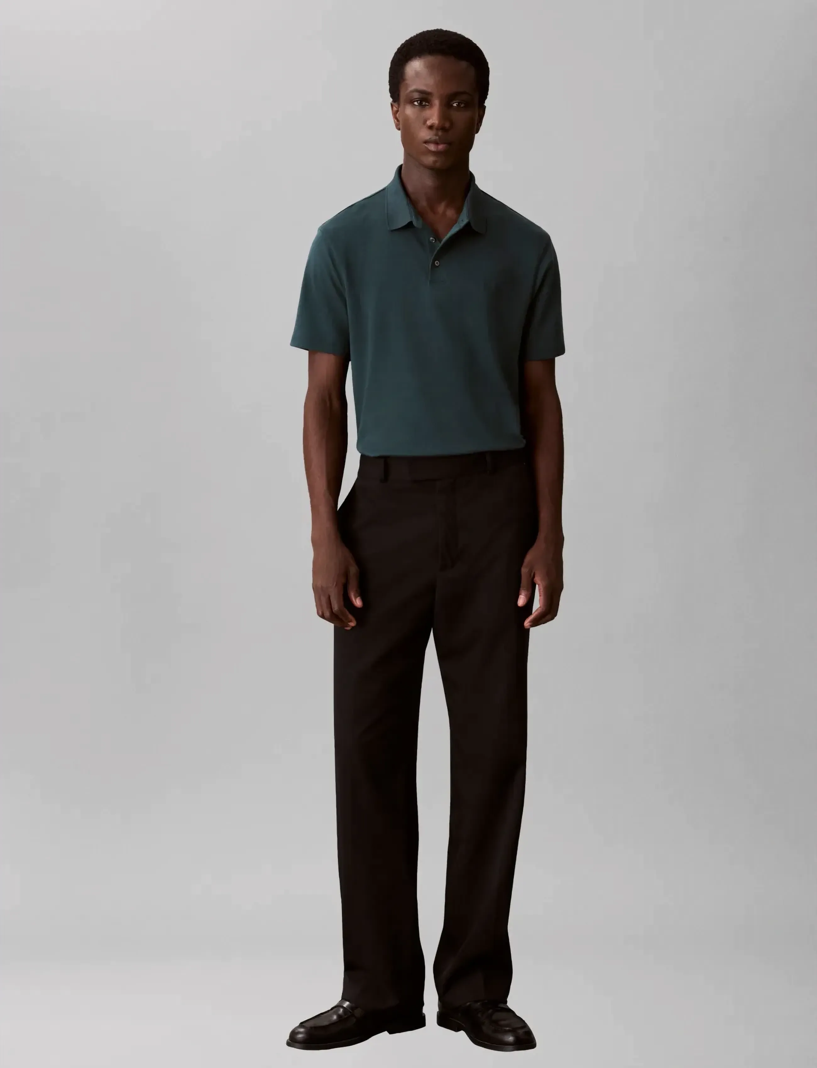 Calvin Klein SS SUPIMA CHEST EMB POLO - Pikeepaidat - NEARLY NAVY / green