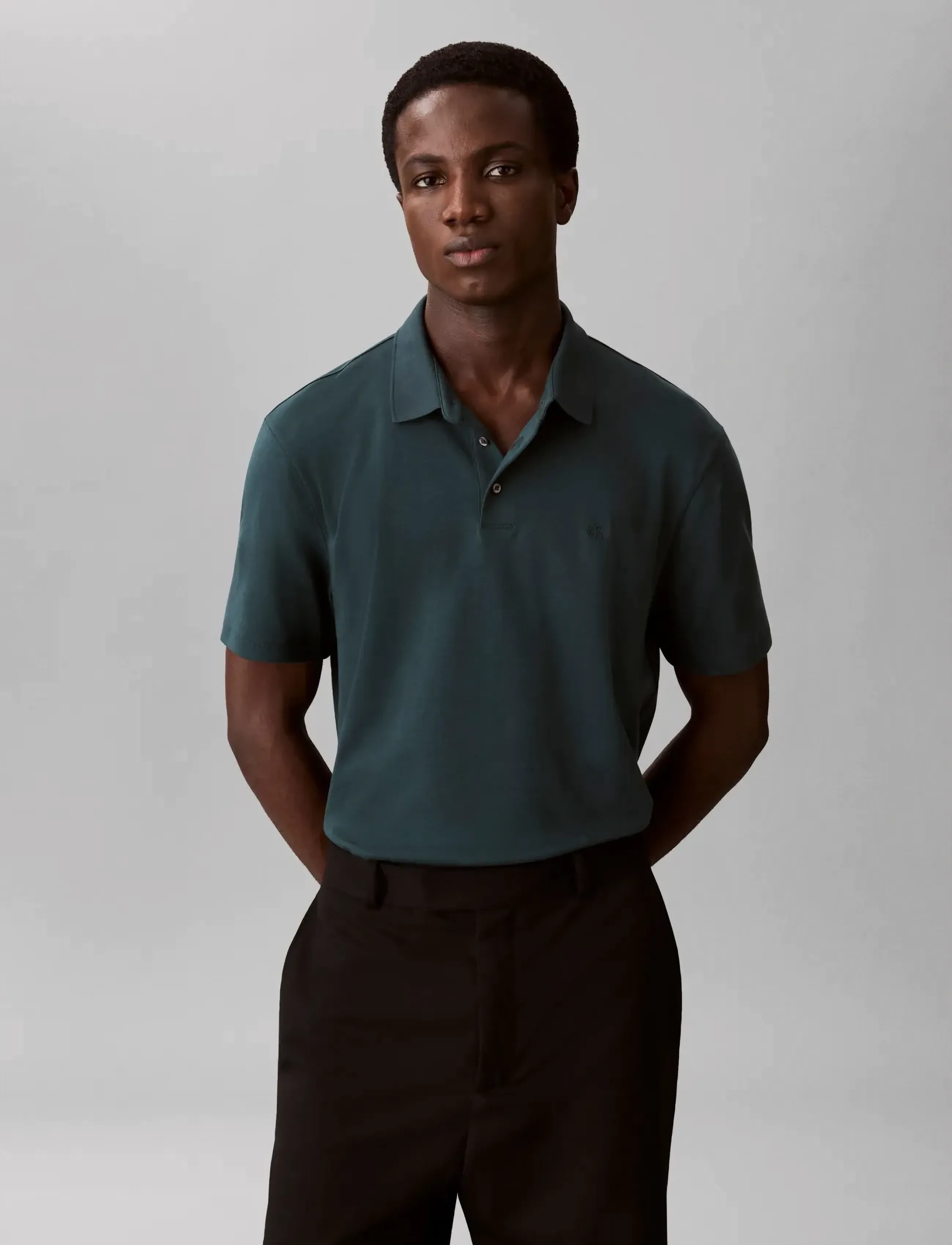 Calvin Klein - SS SUPIMA CHEST EMB POLO - short-sleeved polos - nearly navy - 3