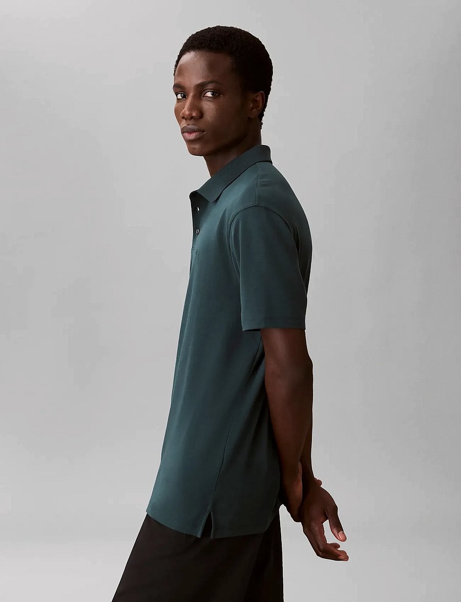 Calvin Klein - SS SUPIMA CHEST EMB POLO - short-sleeved polos - nearly navy - 4