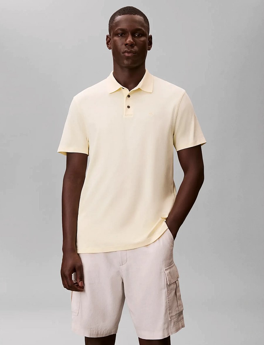 Calvin Klein - SS SUPIMA CHEST EMB POLO - kortærmede poloer - pear sorbet - 3