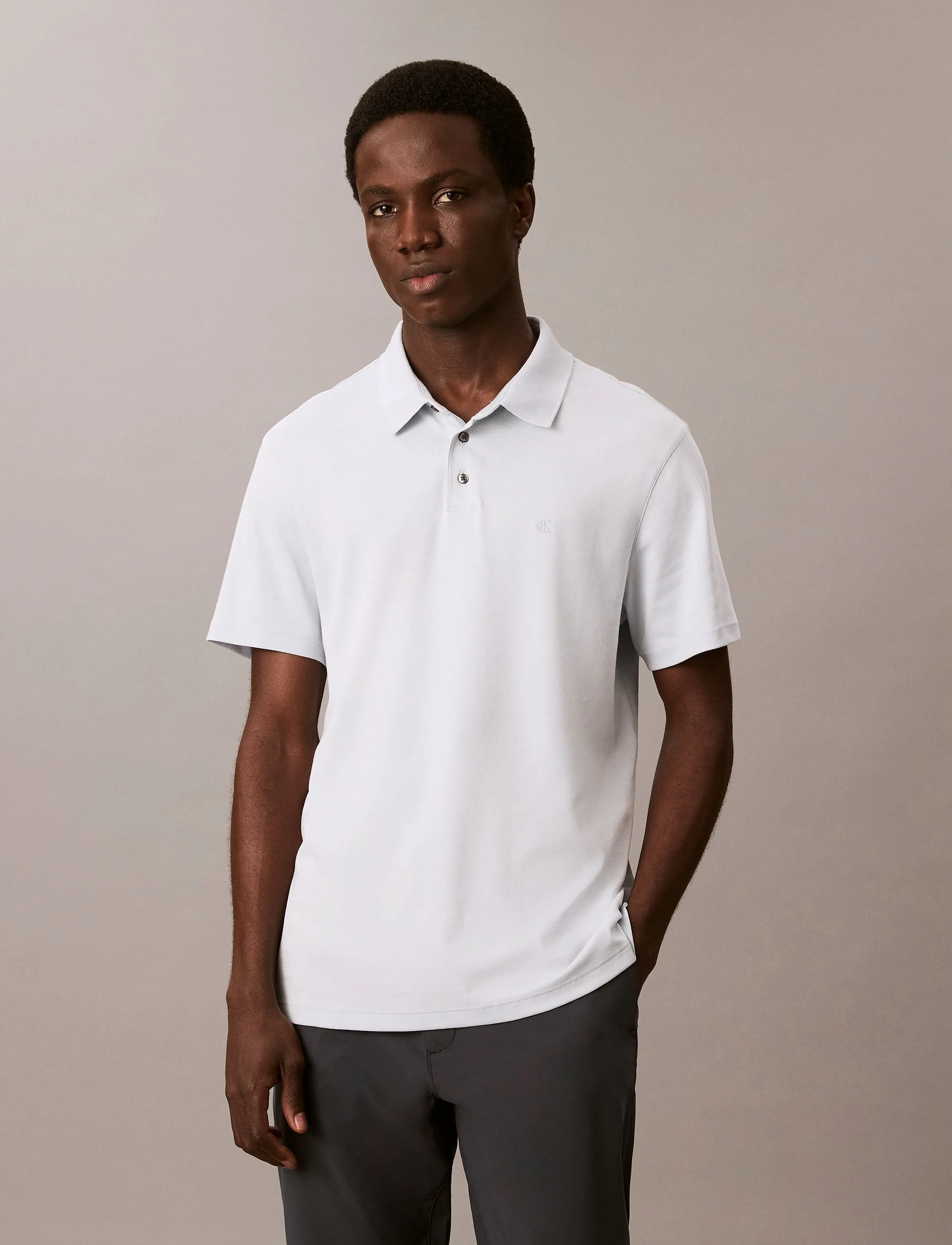 Calvin Klein SS SUPIMA CHEST EMB POLO - Pikéer - PLEIN AIR / blue