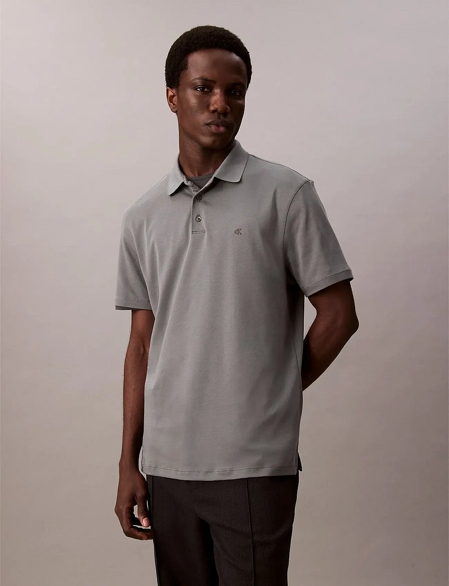 Calvin Klein - SS SUPIMA CHEST EMB POLO - lühikeste varrukatega polod - sedona sage - 0