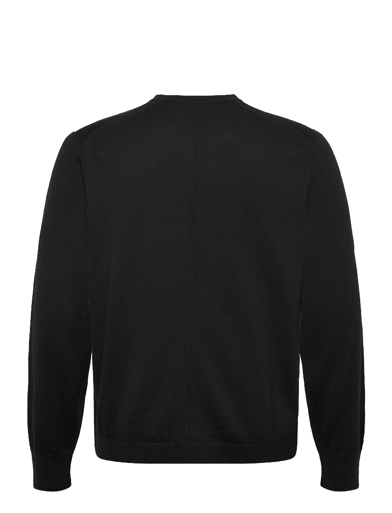 Calvin Klein - LS 100% MERINO CREW 14GG - rund hals - black - 1