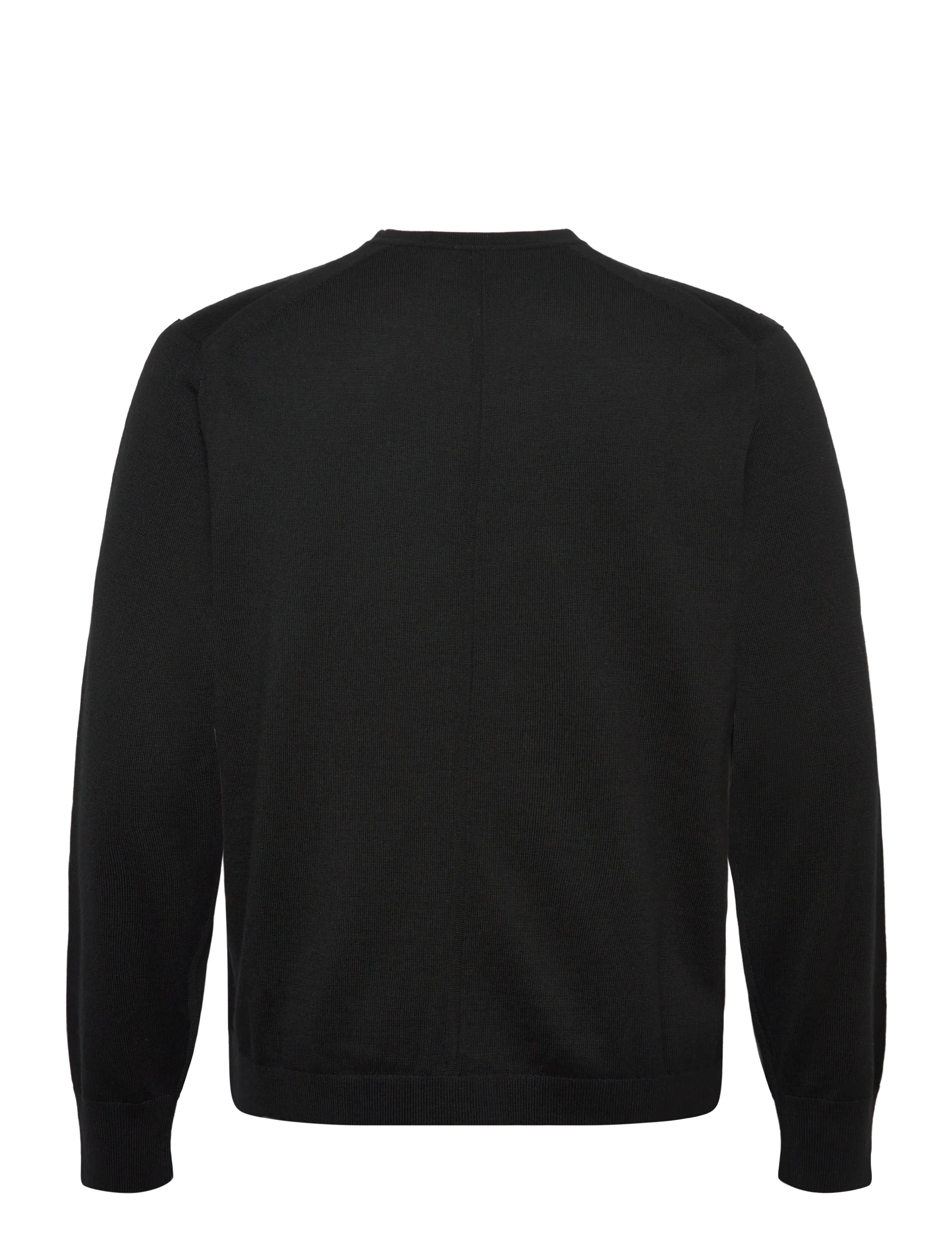 Calvin Klein - LS 100% MERINO CREW 14GG - okrągły dekolt - black - 1