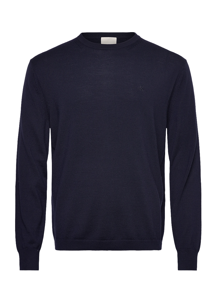 Calvin Klein - LS 100% MERINO CREW 14GG - rundhals - dark sapphire - 0