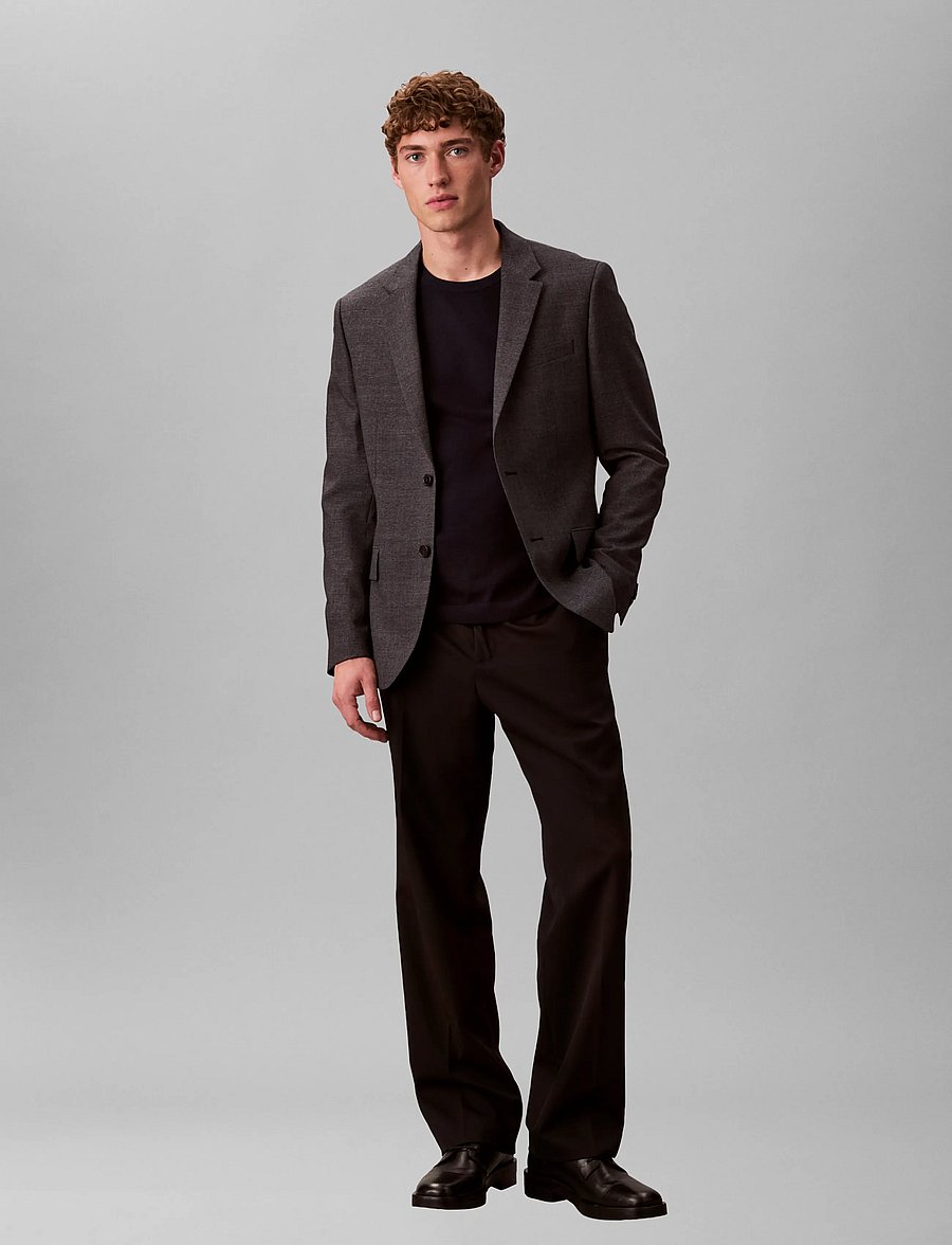 Calvin Klein - LS 100% MERINO CREW 14GG - Ümara kaelusega - dark sapphire - 0