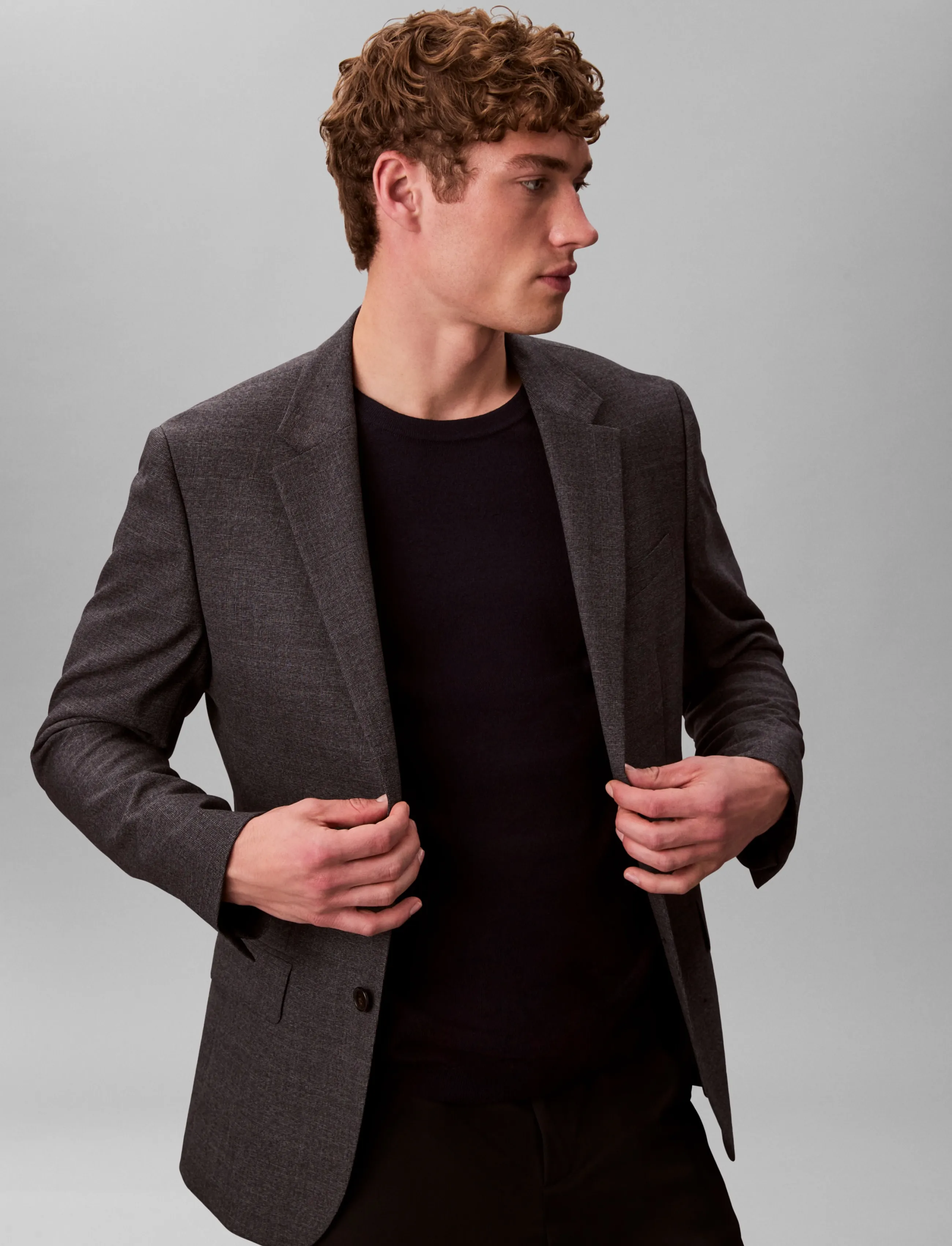 Calvin Klein Ls 100% Merino Crew 14Gg stickade tröjor herr – bild 5