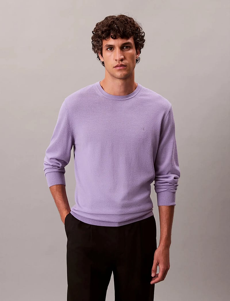 Calvin Klein - LS 100% MERINO CREW 14GG - rundhalsad - daybreak - 0