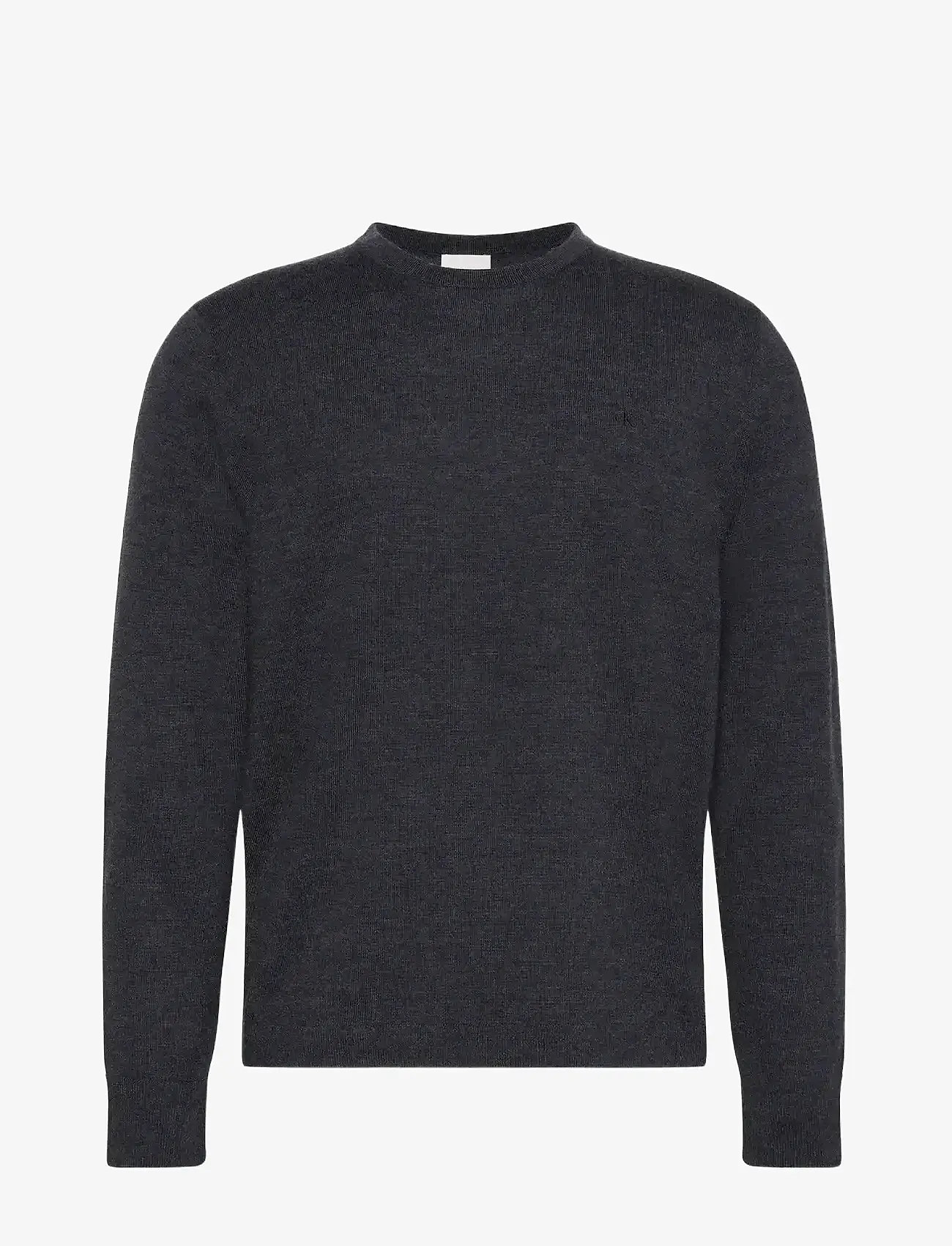 Calvin Klein - LS 100% MERINO CREW 14GG - round necks - gunmetal htr - 1