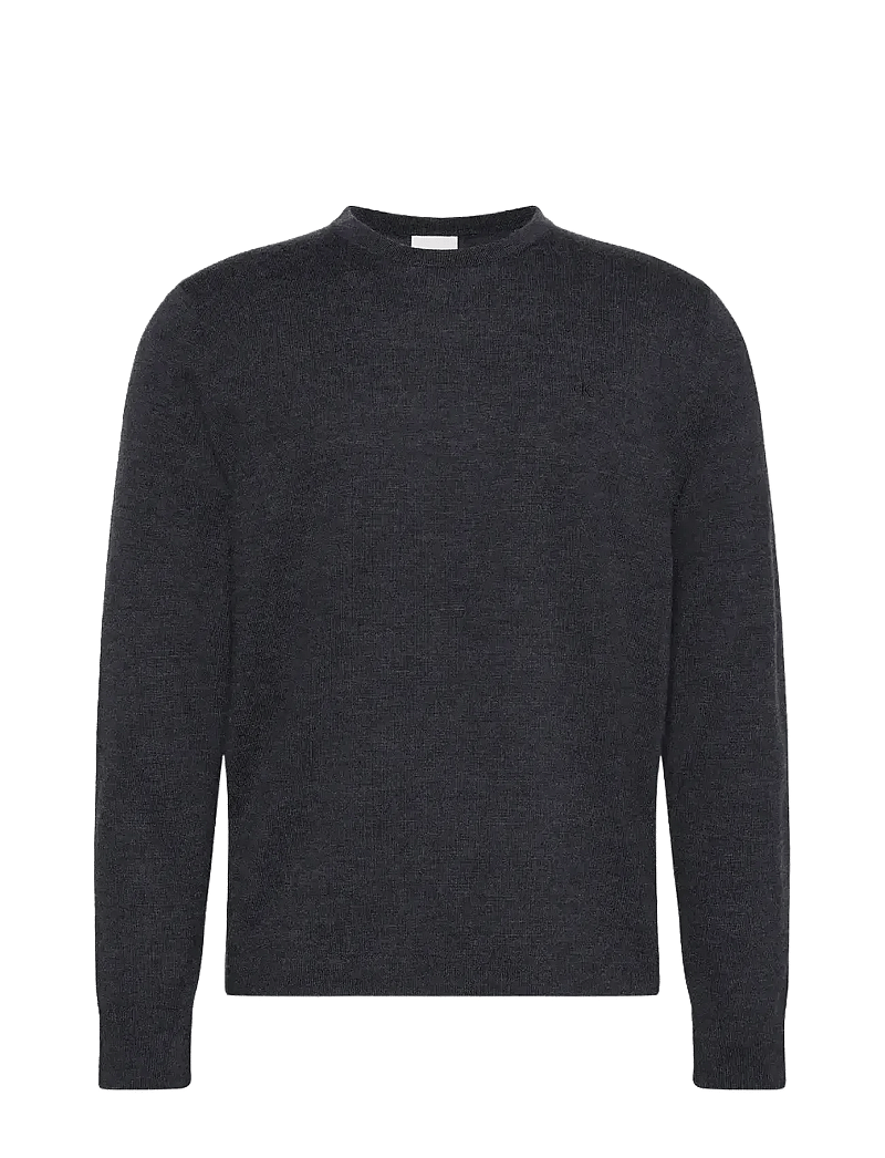 Calvin Klein - LS 100% MERINO CREW 14GG - rundhals - gunmetal htr - 1