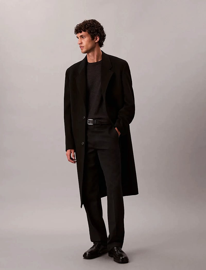 Calvin Klein - LS 100% MERINO CREW 14GG - rundhals - gunmetal htr - 2