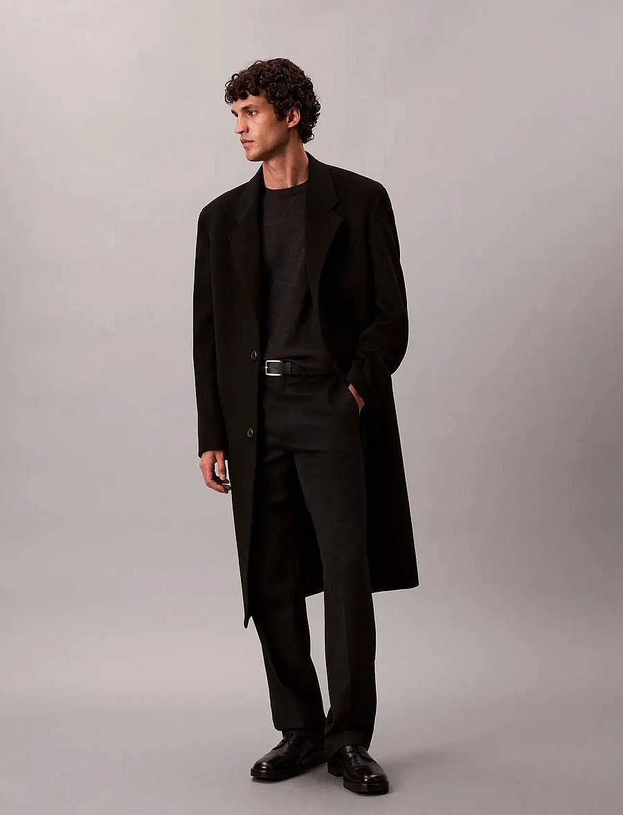 Calvin Klein - LS 100% MERINO CREW 14GG - pulls col rond - gunmetal htr - 2