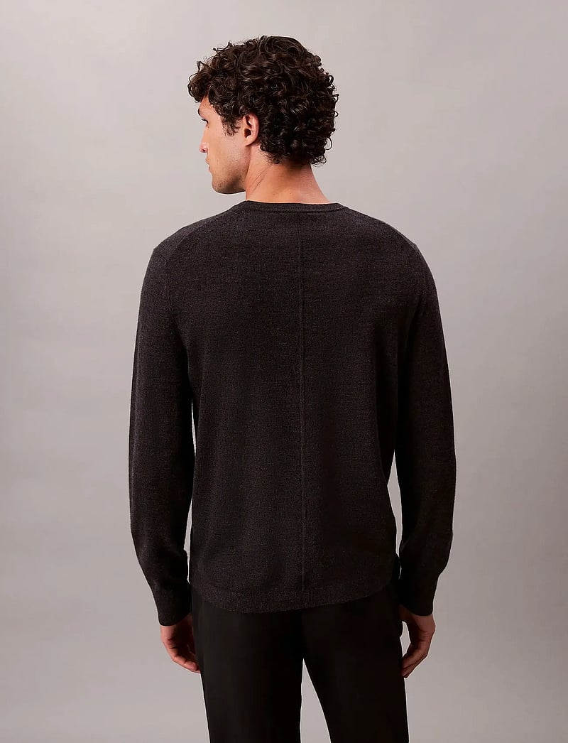 Calvin Klein - LS 100% MERINO CREW 14GG - rundhals - gunmetal htr - 5