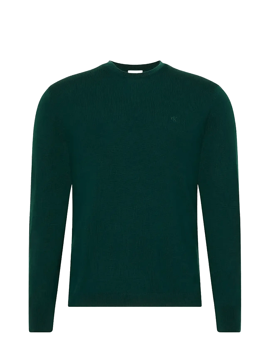 Calvin Klein - LS 100% MERINO CREW 14GG - Ümmarguse kaelusega kudumid - miami green - 1