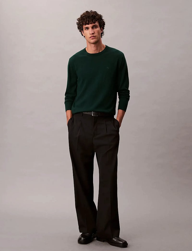 Calvin Klein - LS 100% MERINO CREW 14GG - rundhals - miami green - 0