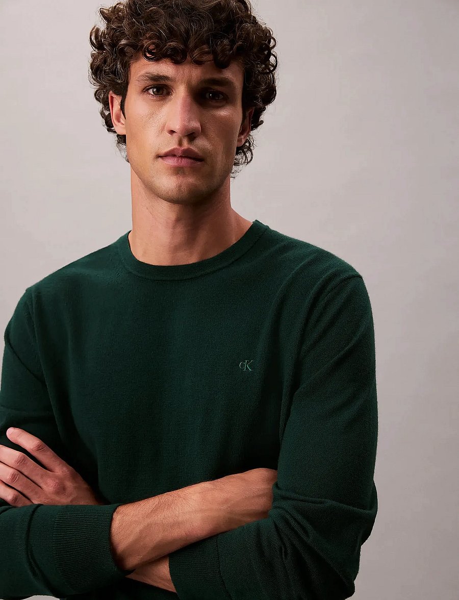 Calvin Klein - LS 100% MERINO CREW 14GG - Ümmarguse kaelusega kudumid - miami green - 3
