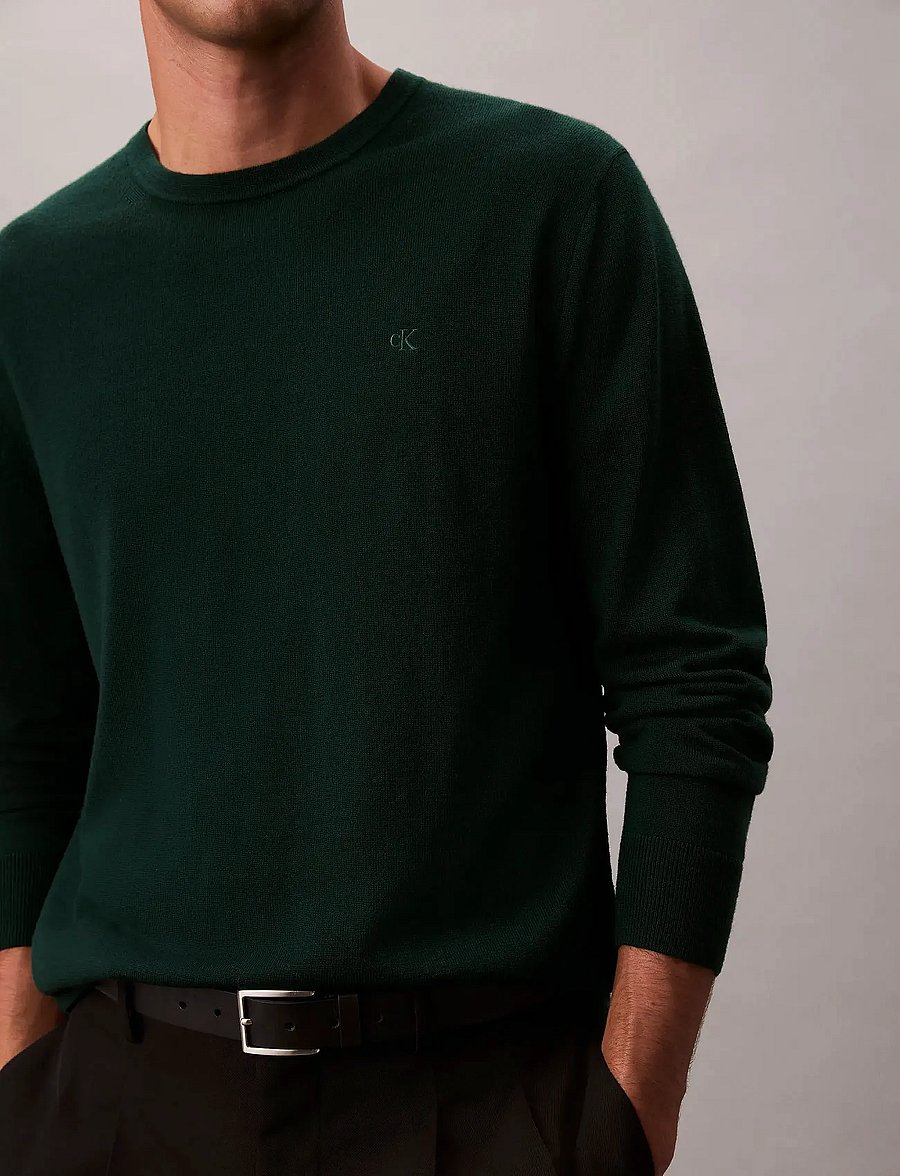 Calvin Klein - LS 100% MERINO CREW 14GG - Ümmarguse kaelusega kudumid - miami green - 5