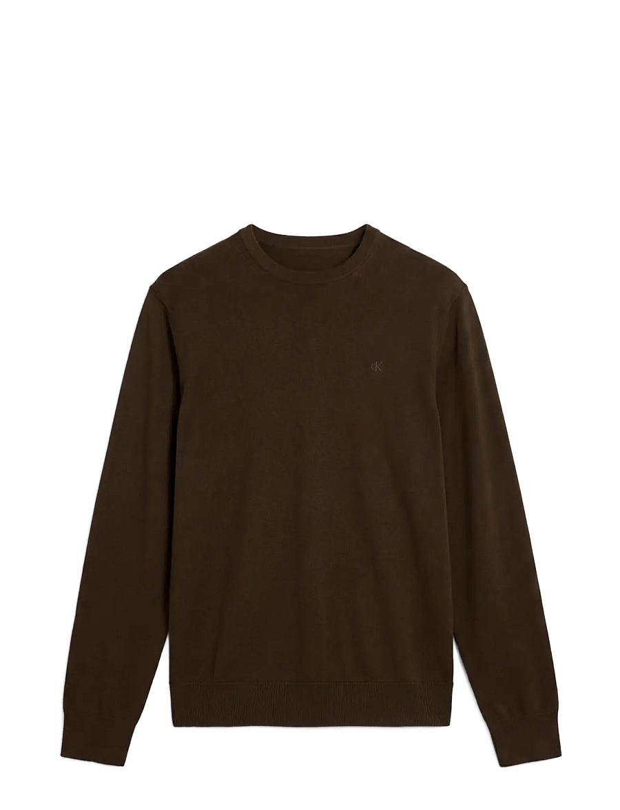 Calvin Klein - LS 100% MERINO CREW 14GG - rundhals - olive night - 1