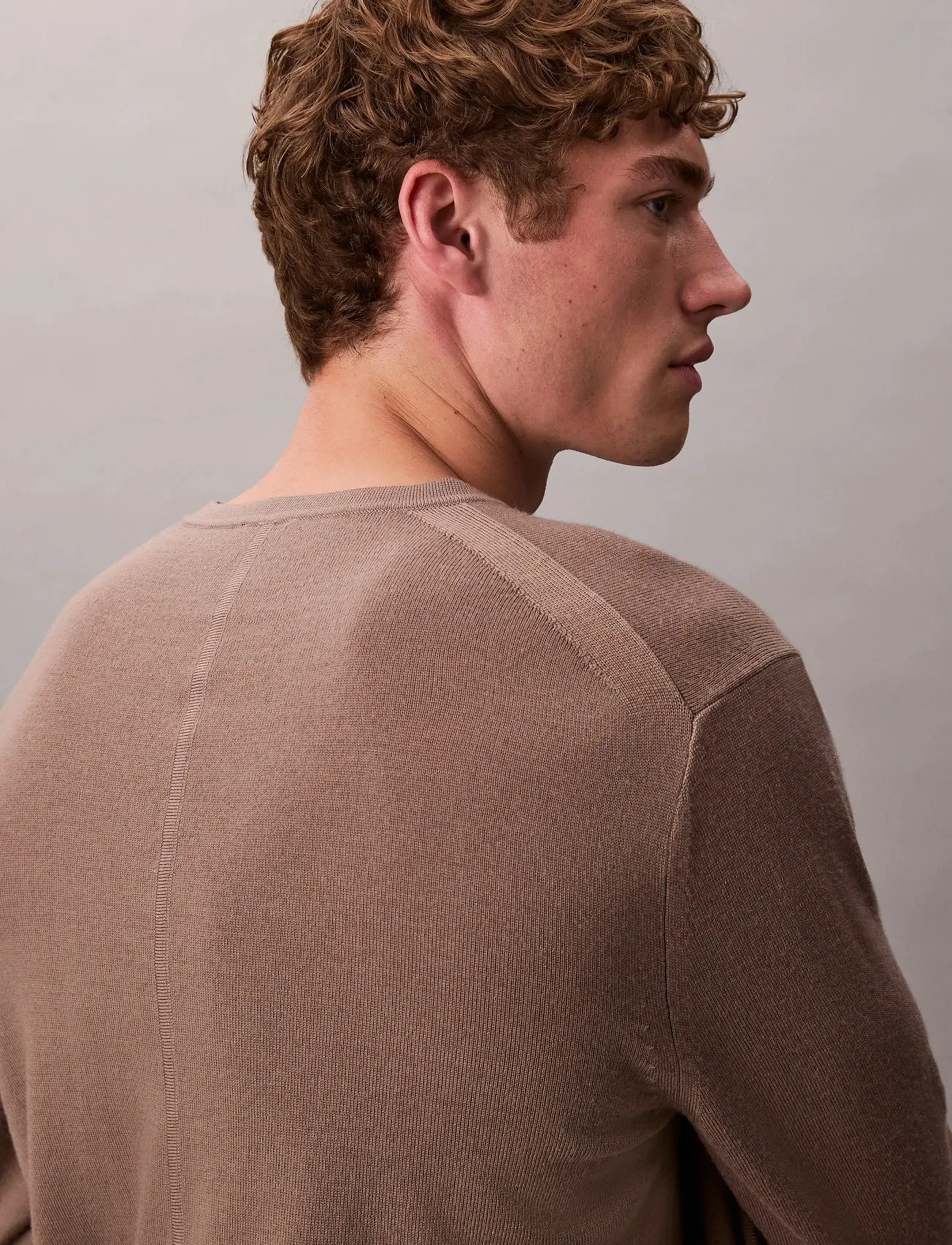 Calvin Klein - LS 100% MERINO CREW 14GG - Ümmarguse kaelusega kudumid - taupe tone - 4