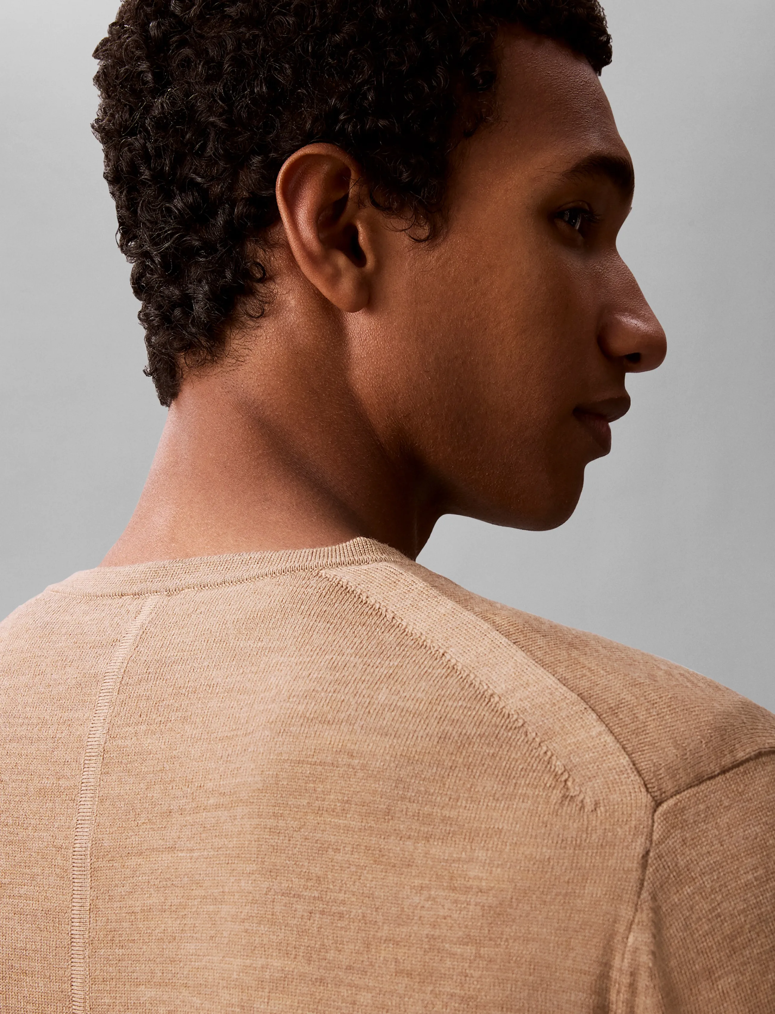 Calvin Klein - LS 100% MERINO CREW 14GG - rundhals - tigers eye htr - 5