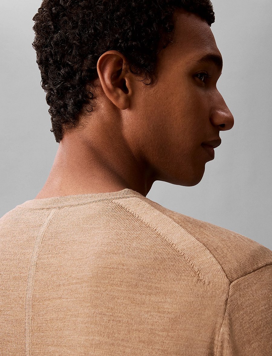 Calvin Klein - LS 100% MERINO CREW 14GG - rundhals - tigers eye htr - 5