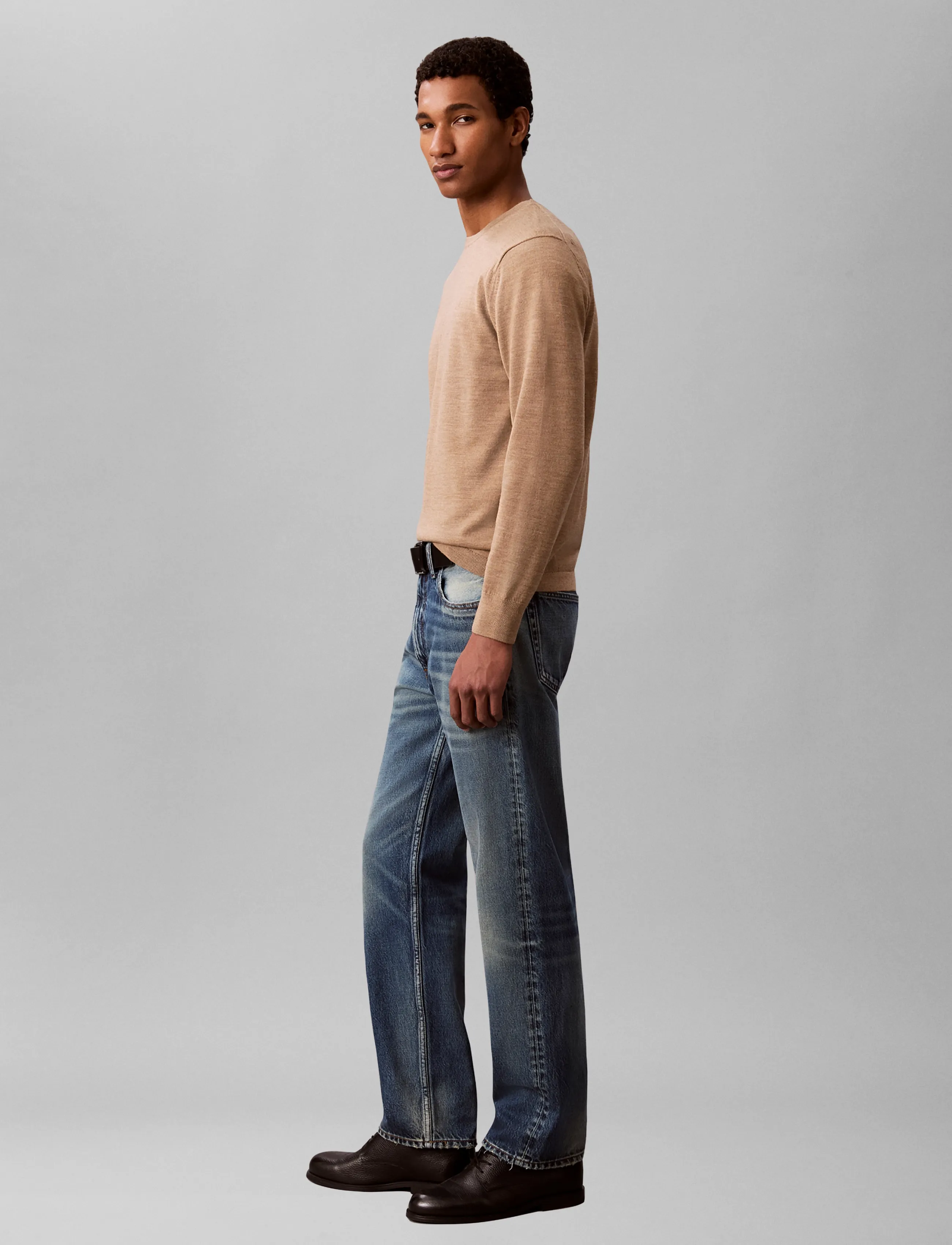 Calvin Klein Ls 100% Merino Crew 14Gg stickade tröjor herr – bild 6