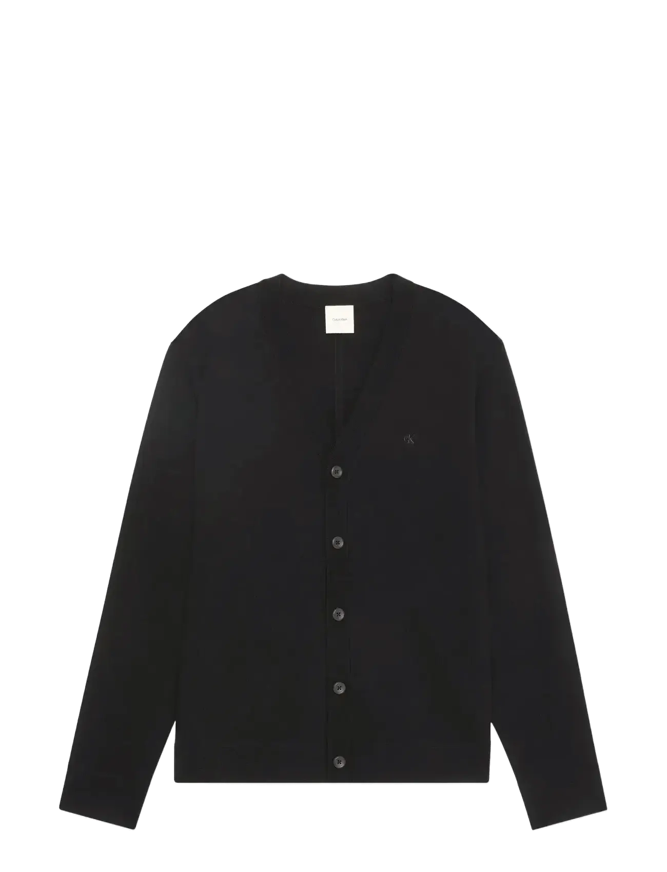Calvin Klein LS 100% MERINO CARDIGAN 14GG - Strickmode - BLACK / black