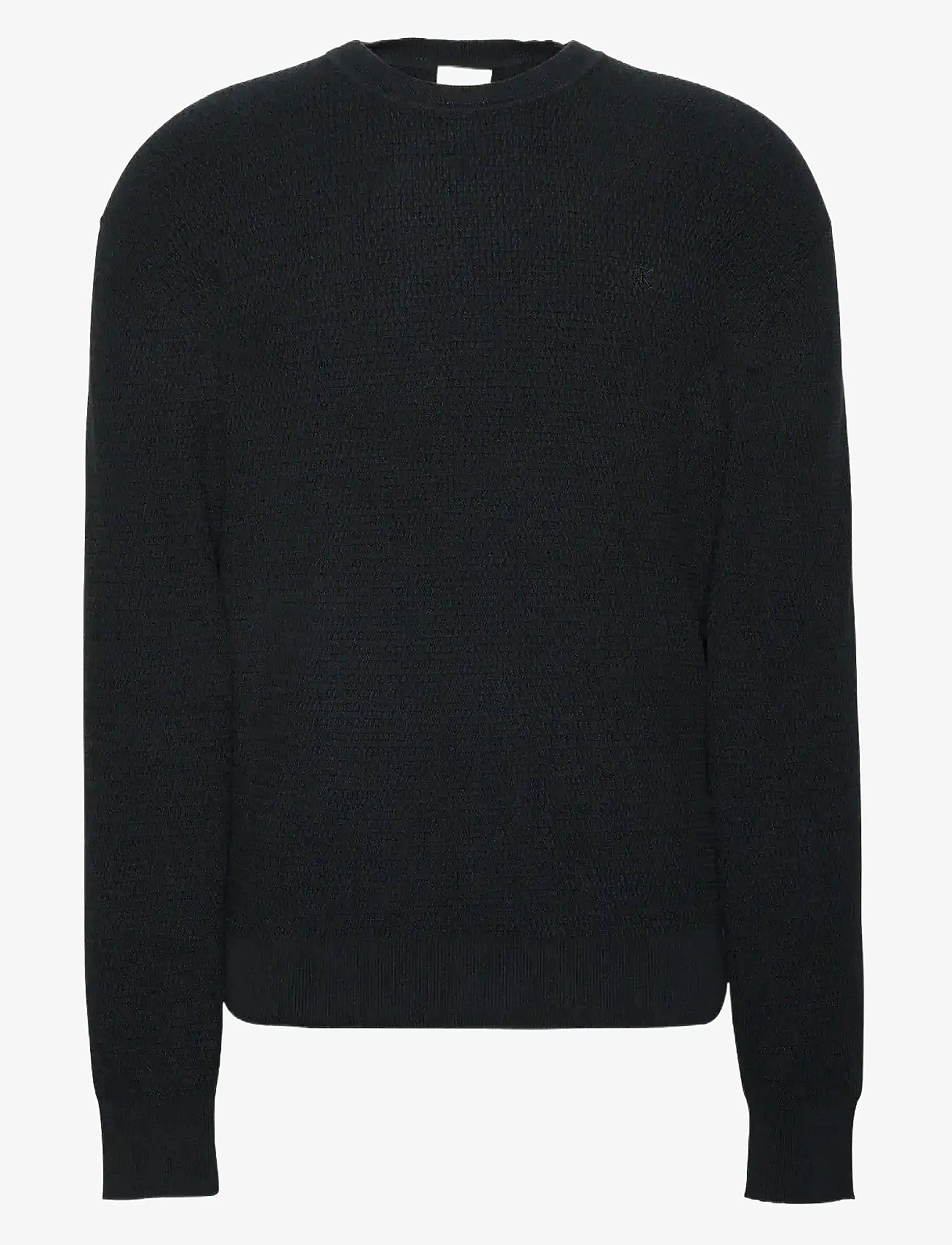 Calvin Klein - LS TEXTURE CTTN CREWNK SWEATER 1 - rundhalsad - black - 1