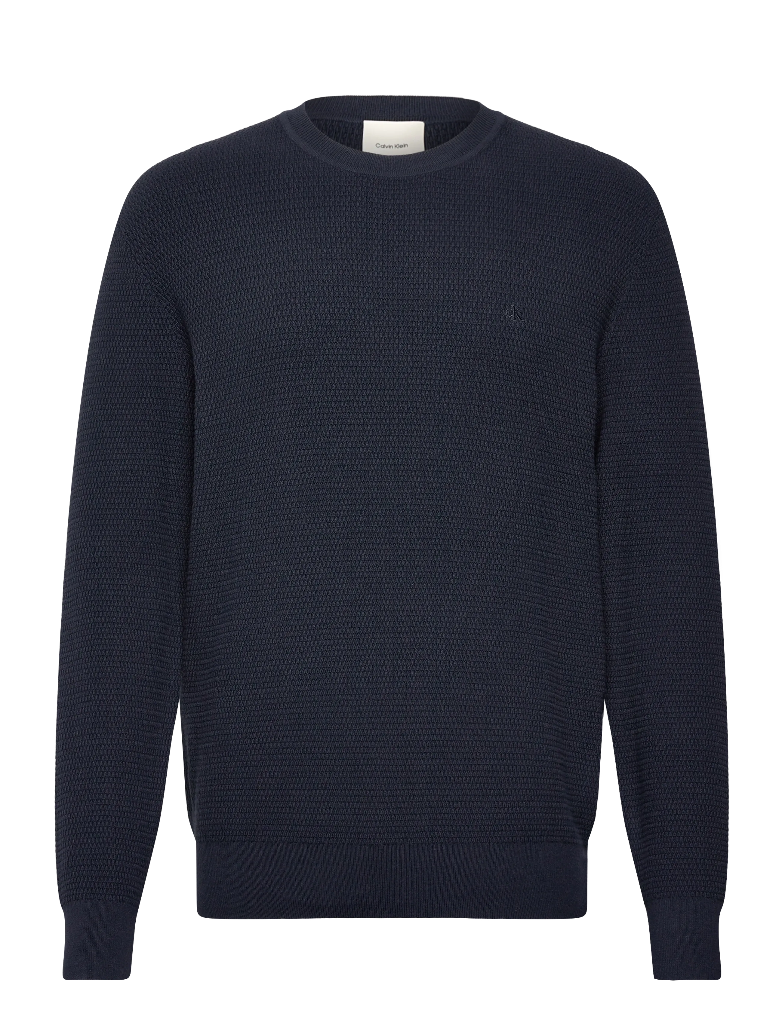 Calvin Klein LS TEXTURE CTTN CREWNK SWEATER 1 - Kudumid - DARK SAPPHIRE / navy