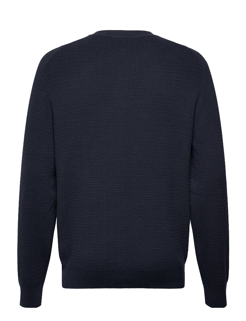 Calvin Klein - LS TEXTURE CTTN CREWNK SWEATER 1 - round necks - dark sapphire - 1