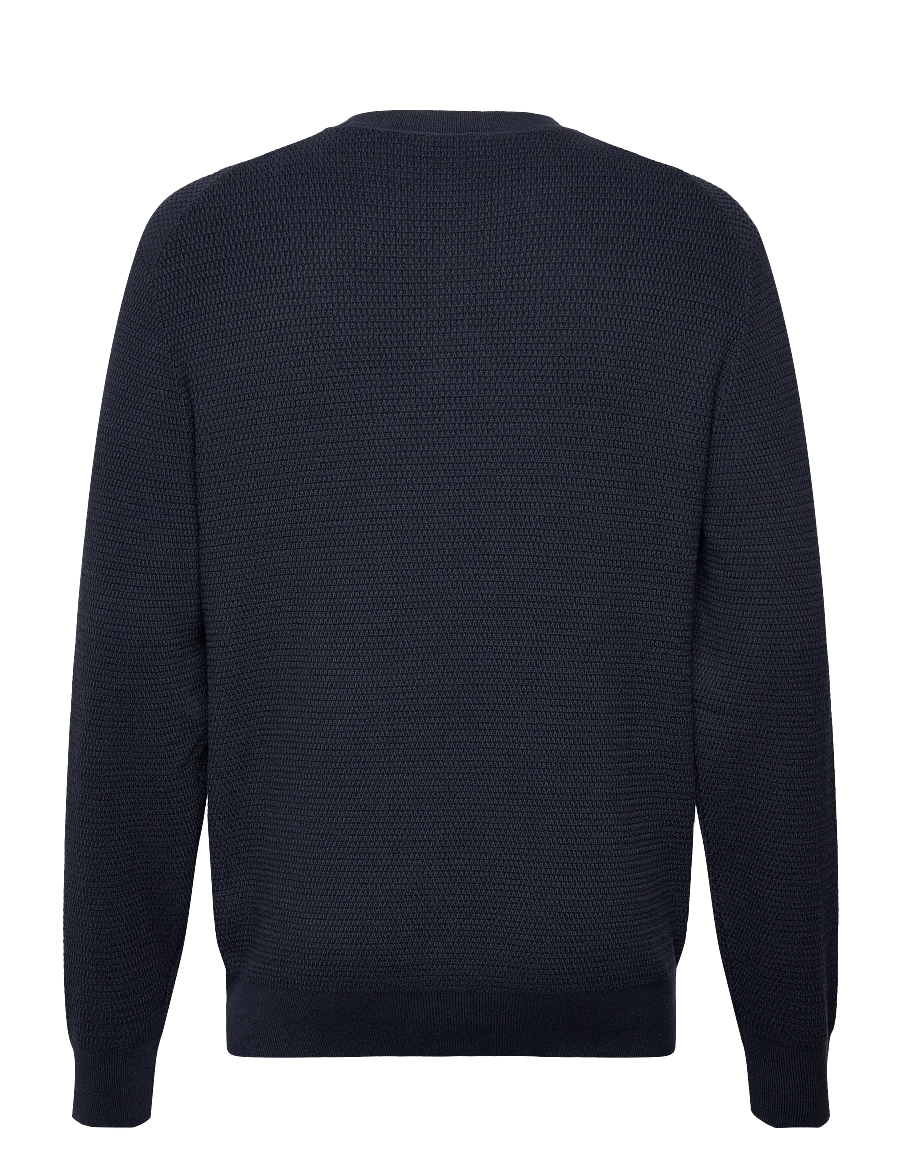 Calvin Klein - LS TEXTURE CTTN CREWNK SWEATER 1 - rundhals - dark sapphire - 1
