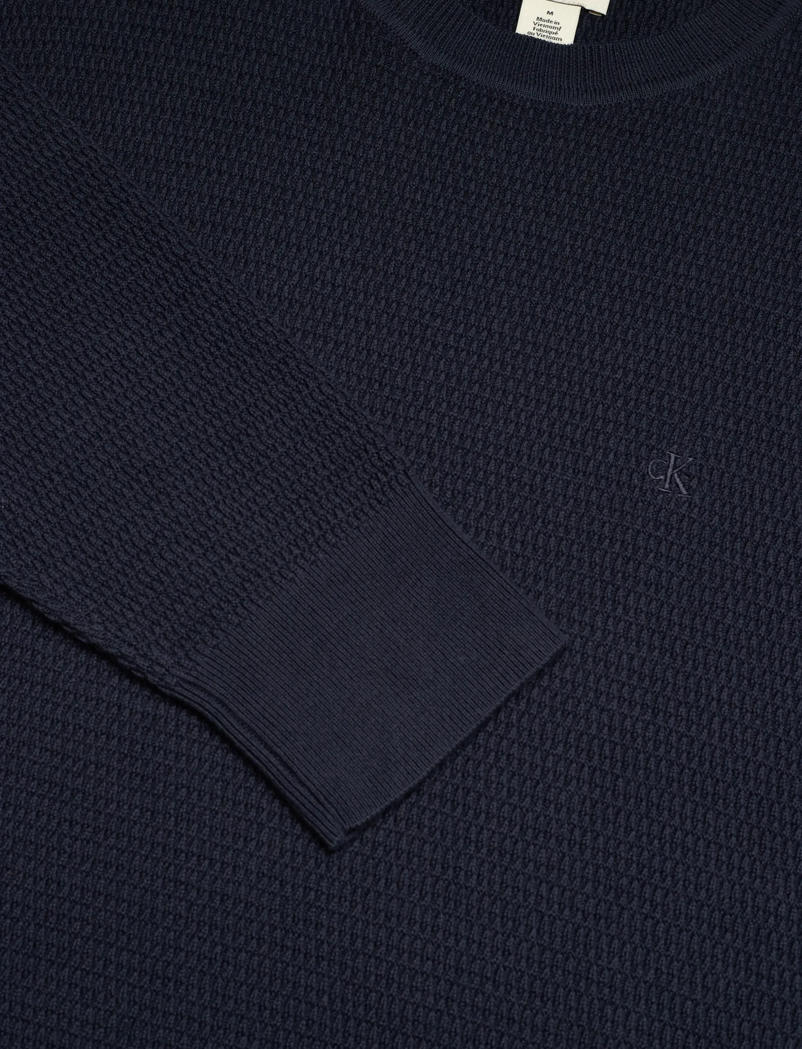 Calvin Klein - LS TEXTURE CTTN CREWNK SWEATER 1 - rundhals - dark sapphire - 2