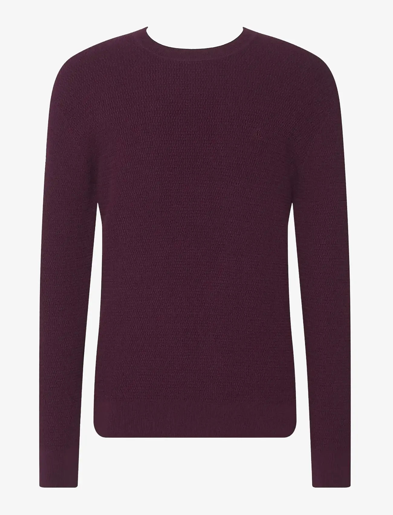 Calvin Klein - LS TEXTURE CTTN CREWNK SWEATER 1 - rund hals - passion plum - 0