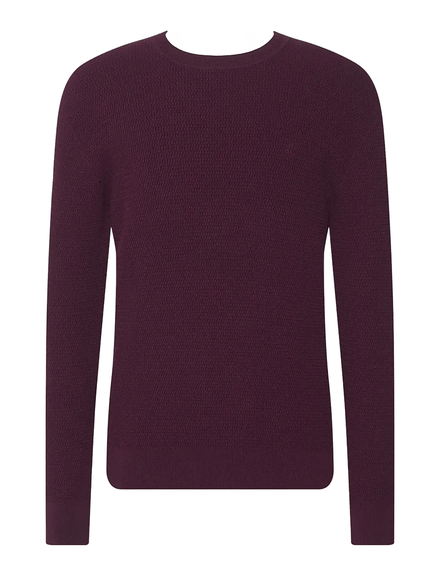 Calvin Klein - LS TEXTURE CTTN CREWNK SWEATER 1 - rundhals - passion plum - 0