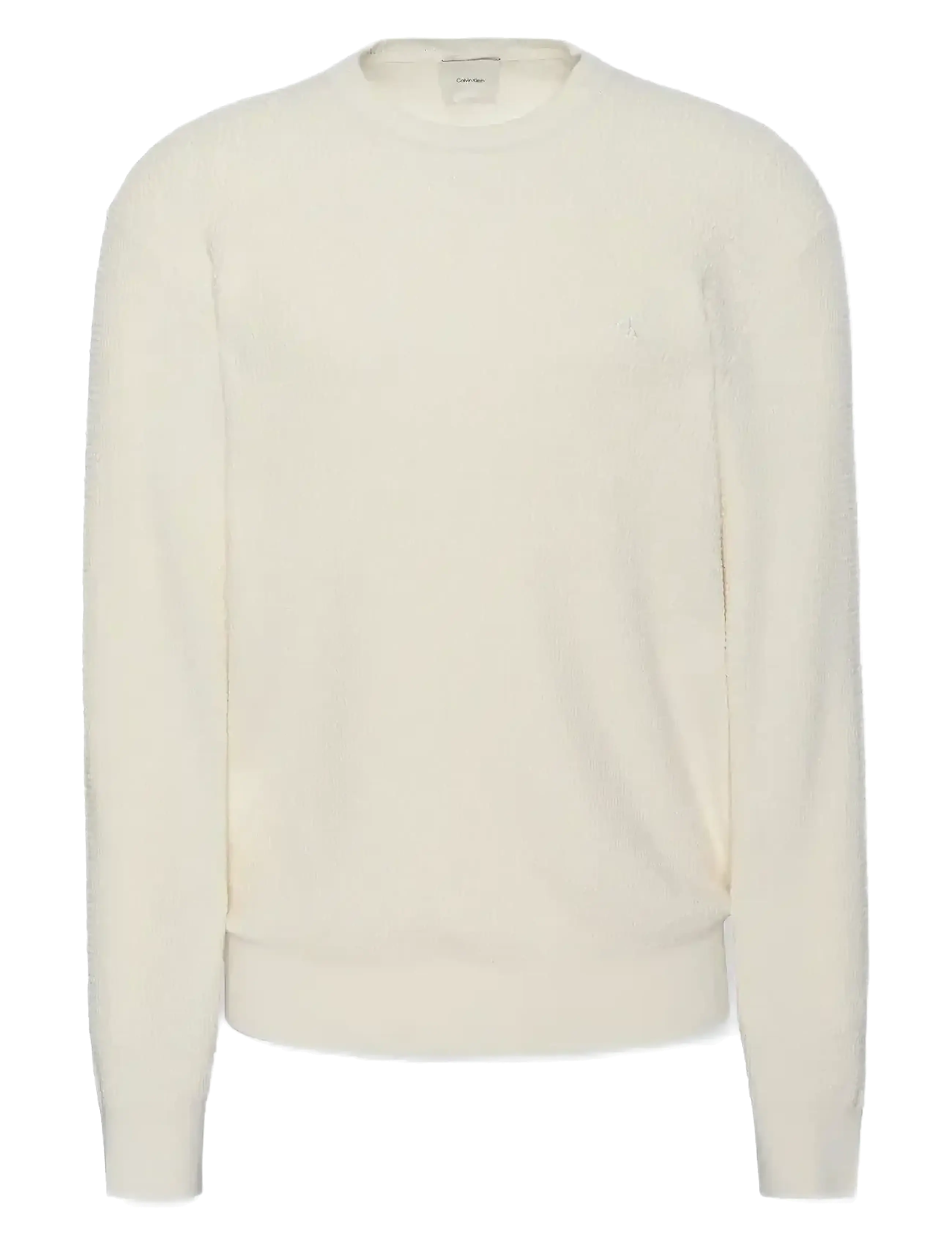 Calvin Klein LS TEXTURE CTTN CREWNK SWEATER 1 - Kudumid - TOFU / cream