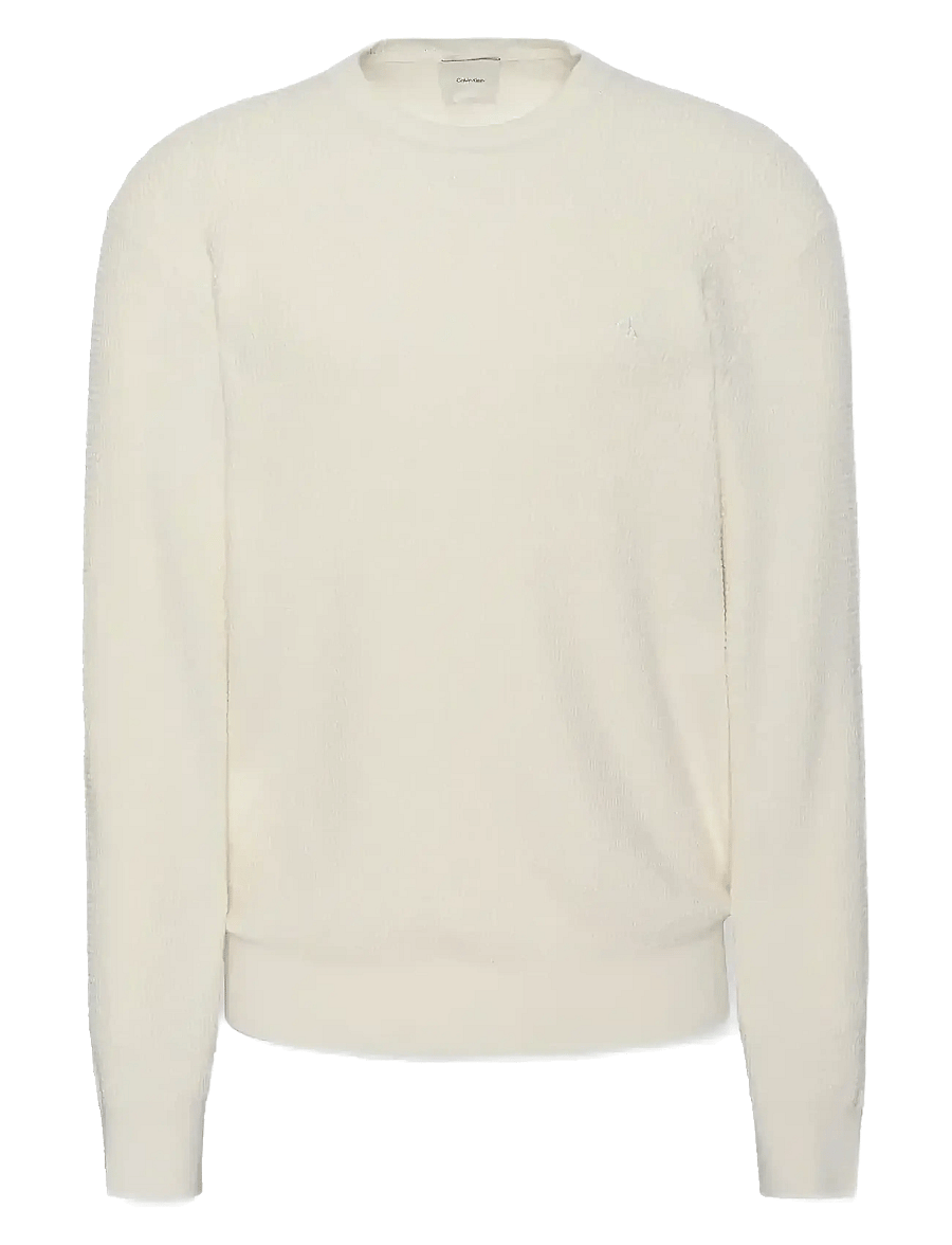 Calvin Klein - LS TEXTURE CTTN CREWNK SWEATER 1 - rundhals - tofu - 1