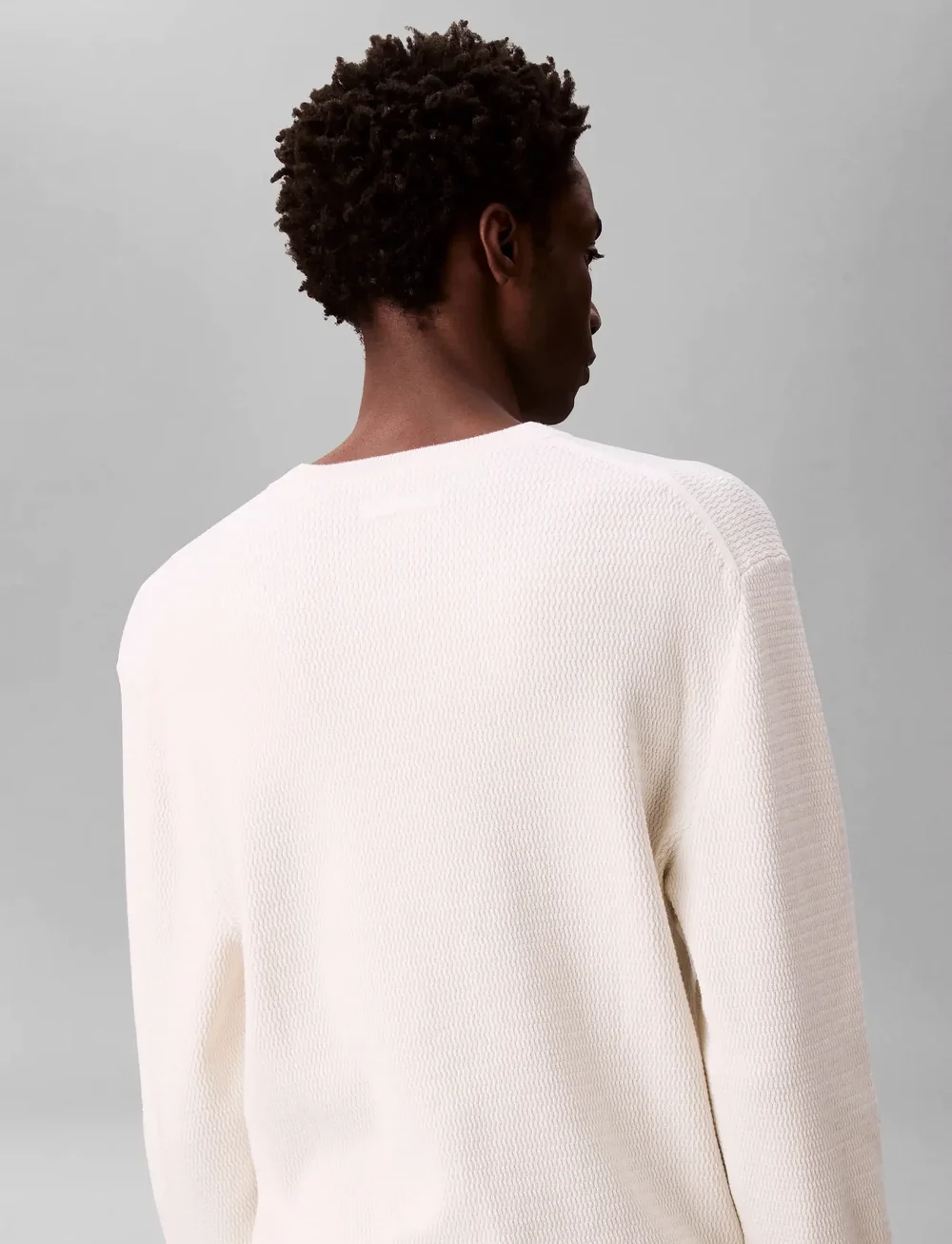Calvin Klein - LS TEXTURE CTTN CREWNK SWEATER 1 - rundhals - tofu - 2