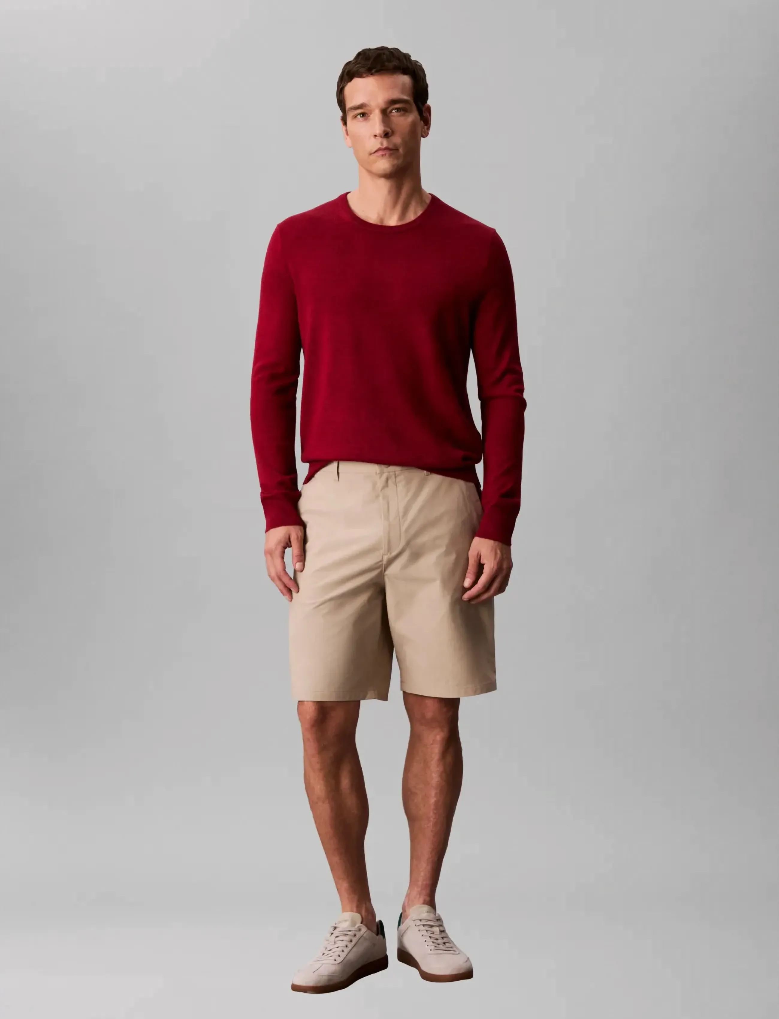 Calvin Klein 9 In Straight Tech Stretch Short, 32, Beige, Shorts > Afslappede Shorts, Herre