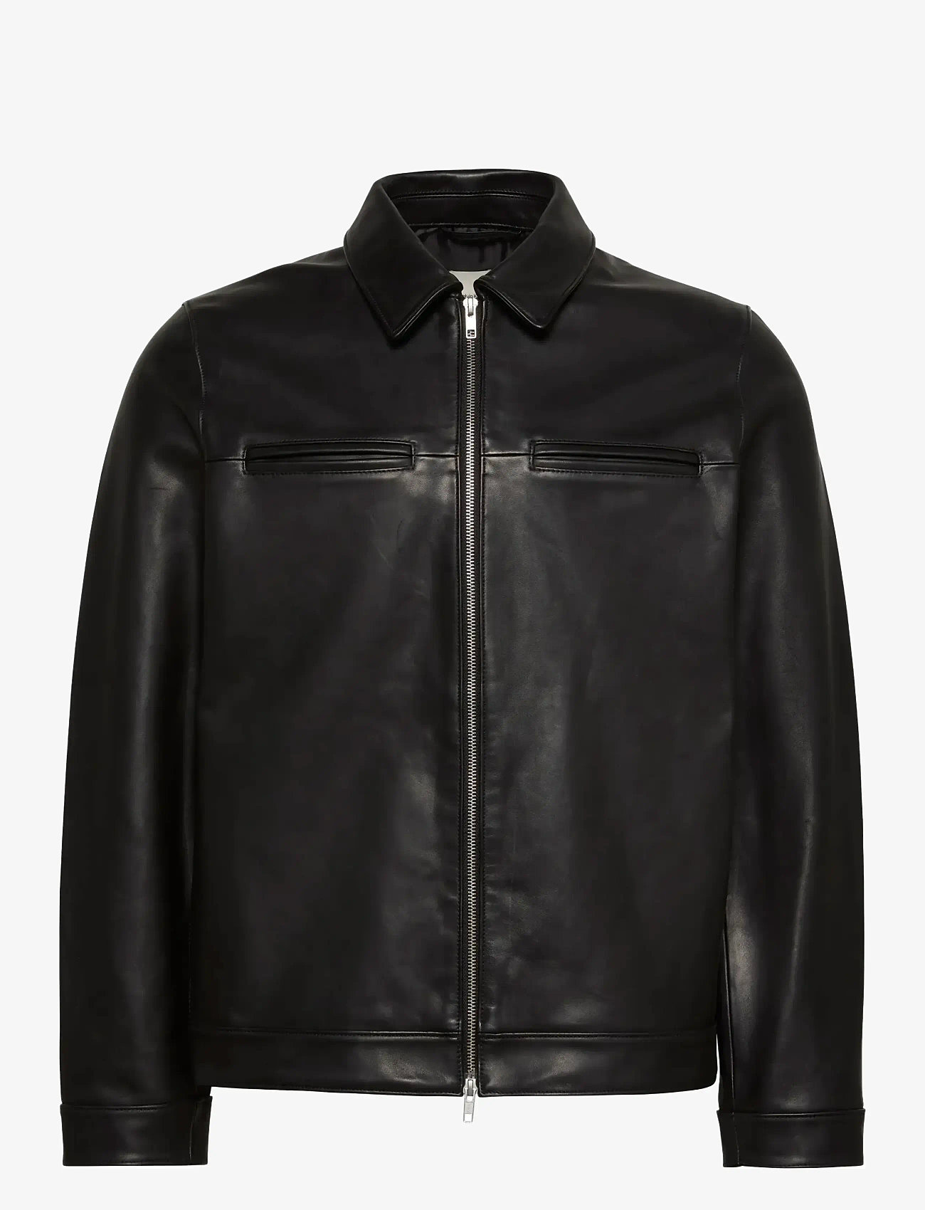 Calvin Klein - LS 2 PKT LEATHER JACKET - efterårsjakker - black - 1
