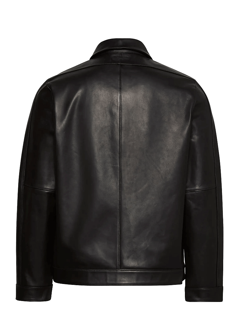 Calvin Klein - LS 2 PKT LEATHER JACKET - vårjackor - black - 2
