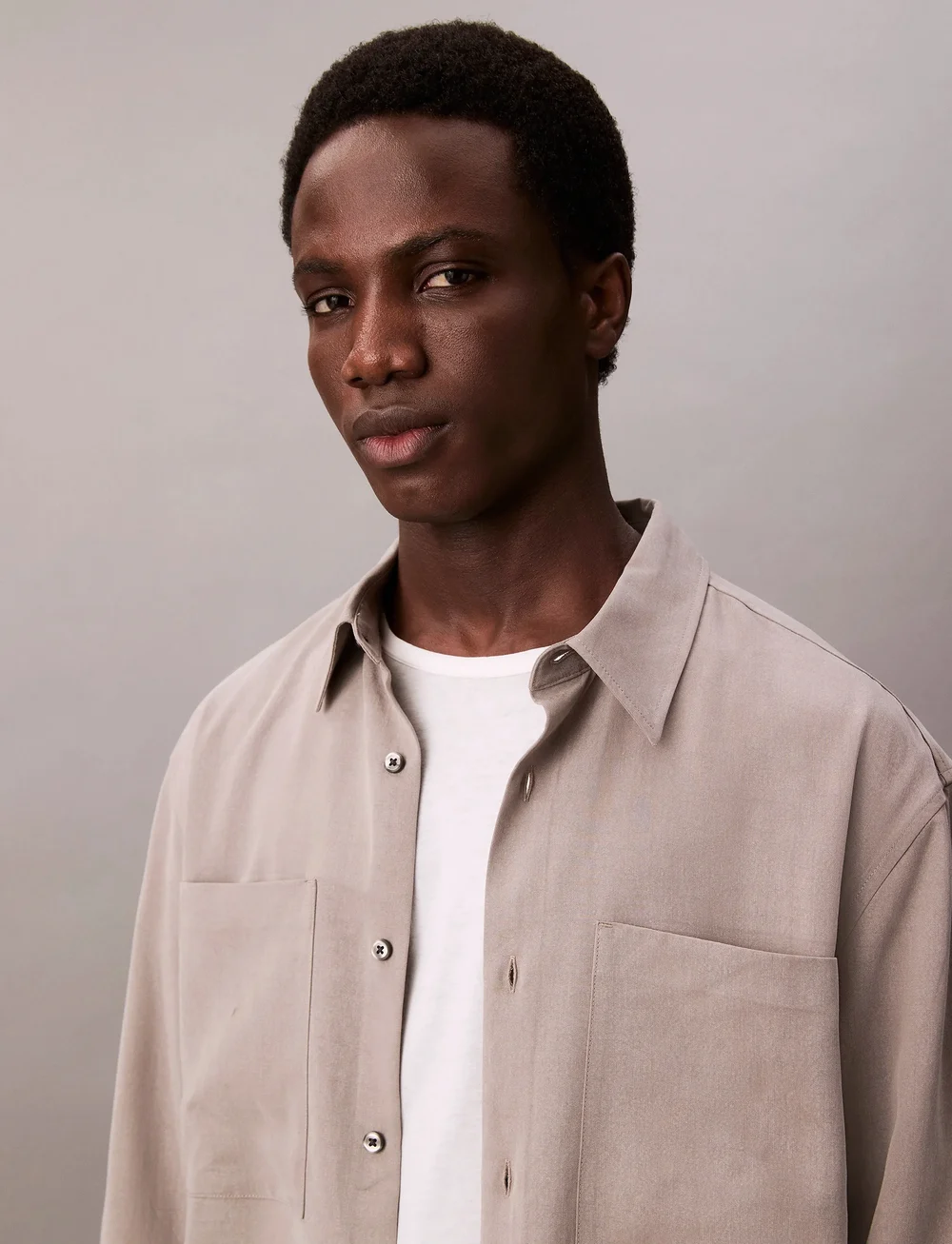 Calvin Klein - LS DRAPEY RELAXED SHIRT - casual skjortor - steeple gray - 3