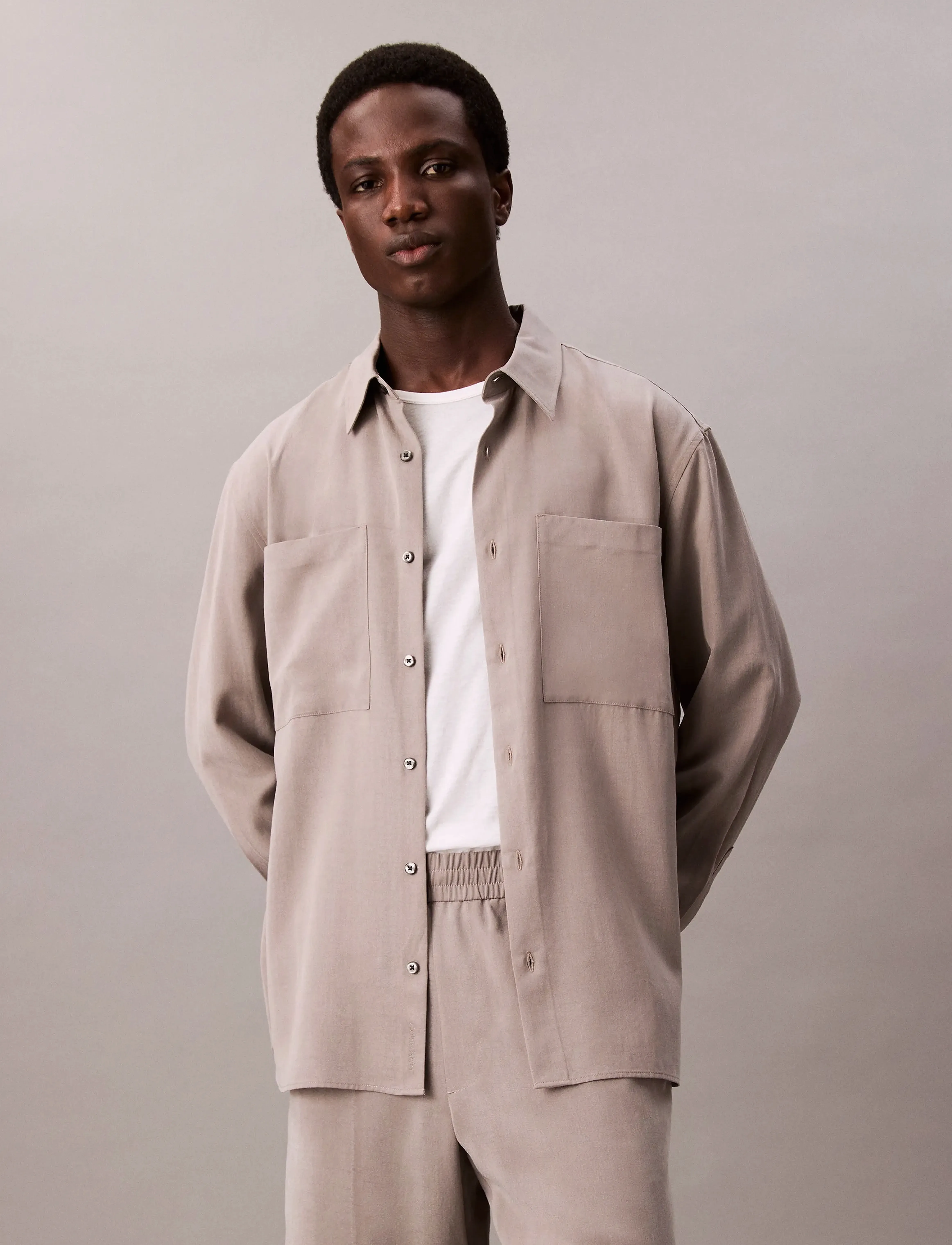 Calvin Klein - LS DRAPEY RELAXED SHIRT - casual skjorter - steeple gray - 4