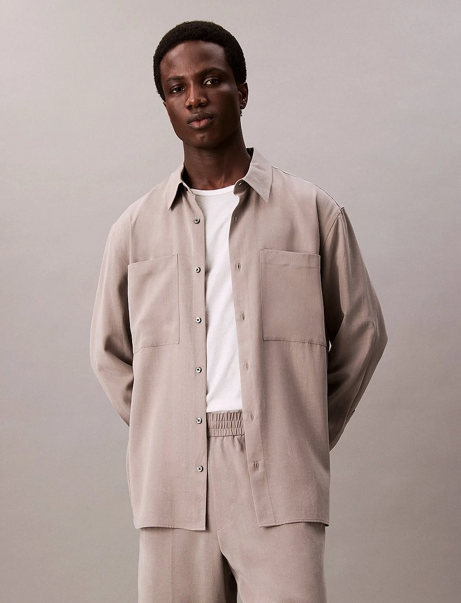Calvin Klein - LS DRAPEY RELAXED SHIRT - chemises décontractées - steeple gray - 4