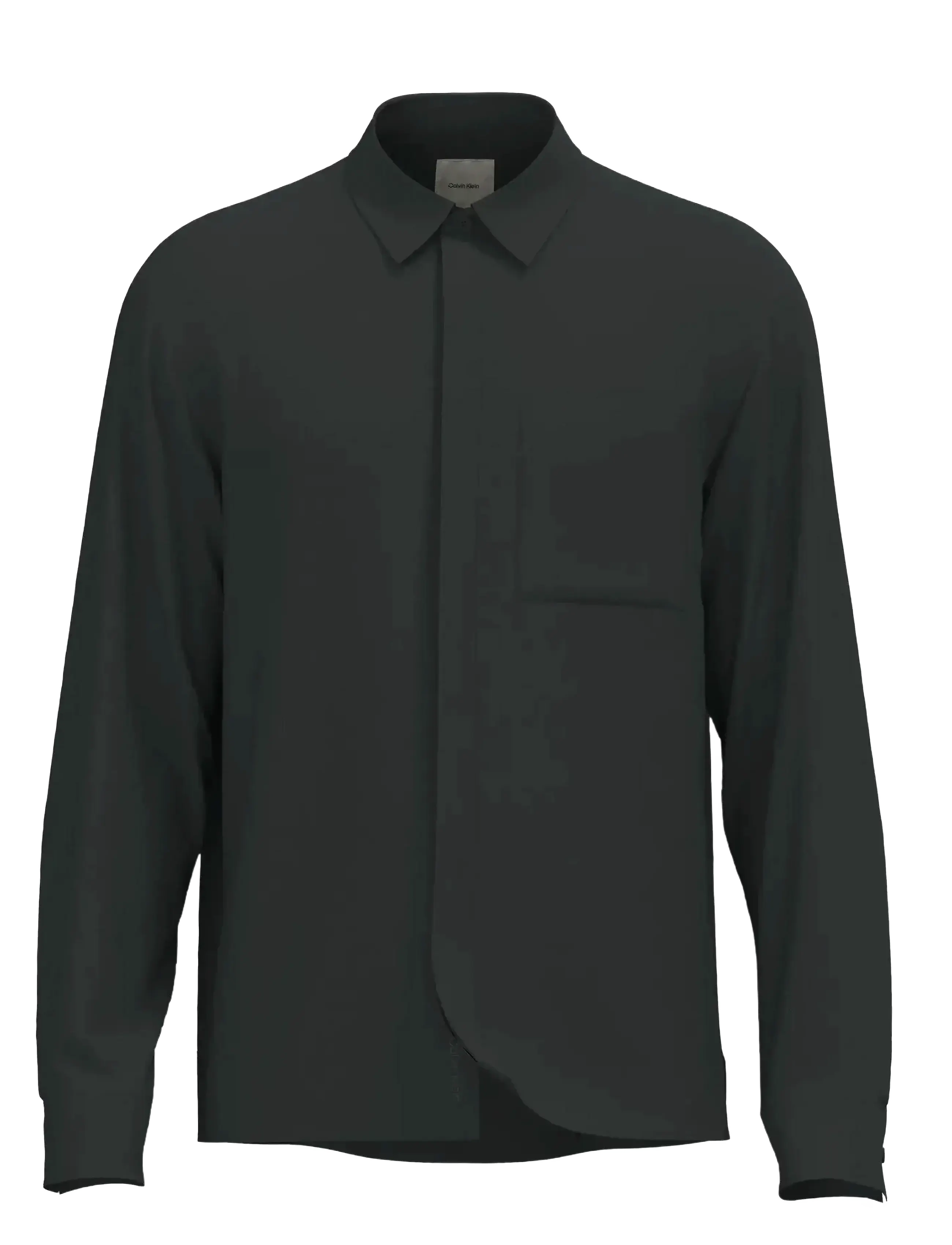 CALVIN KLEIN Ls Baumwolle Nylon Relaxed Shirt Ja Schwarz - M - Herren