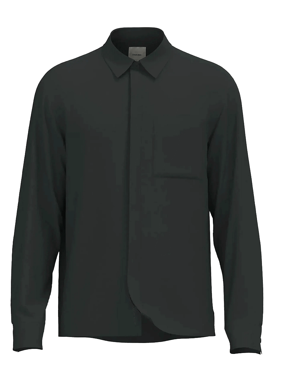Calvin Klein - LS COTTON NYLON RELAXED SHIRT JA - chemises décontractées - pirate black - 0