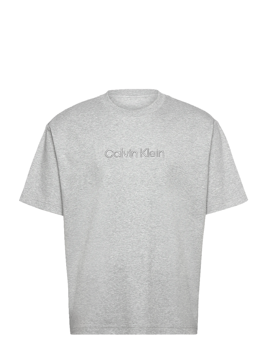 Calvin Klein - A - Rel Fashion Logo Tee - lühikeste varrukatega t-särgid - bc06 grey heather - 1