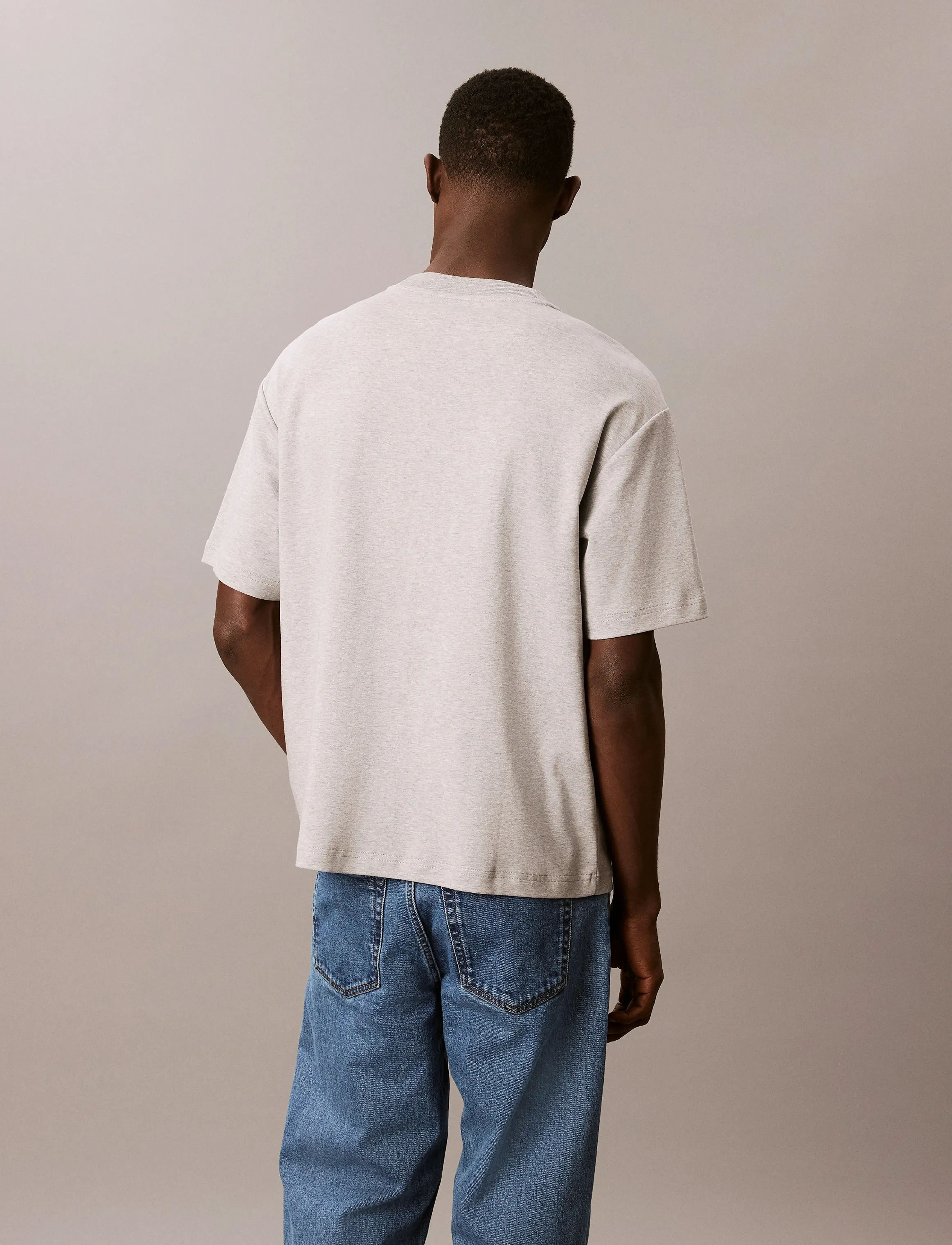 Calvin Klein - A - Rel Fashion Logo Tee - lühikeste varrukatega t-särgid - bc06 grey heather - 3